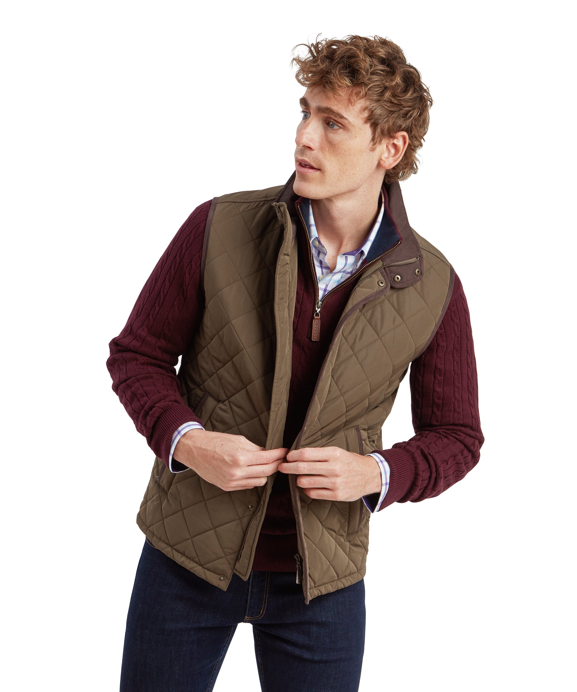 Barrowden Quilt Gilet - Olive