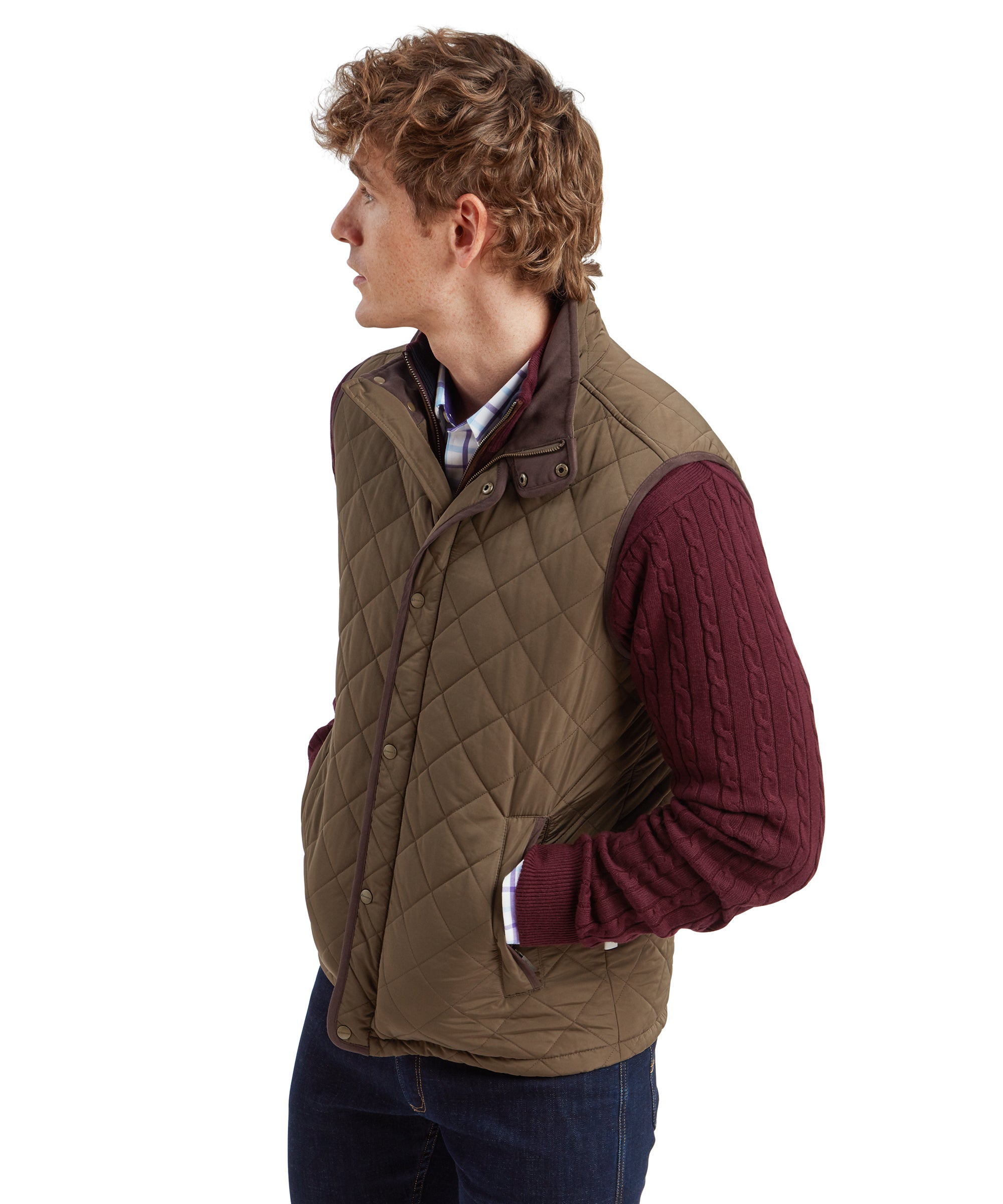 Barrowden Quilt Gilet - Olive