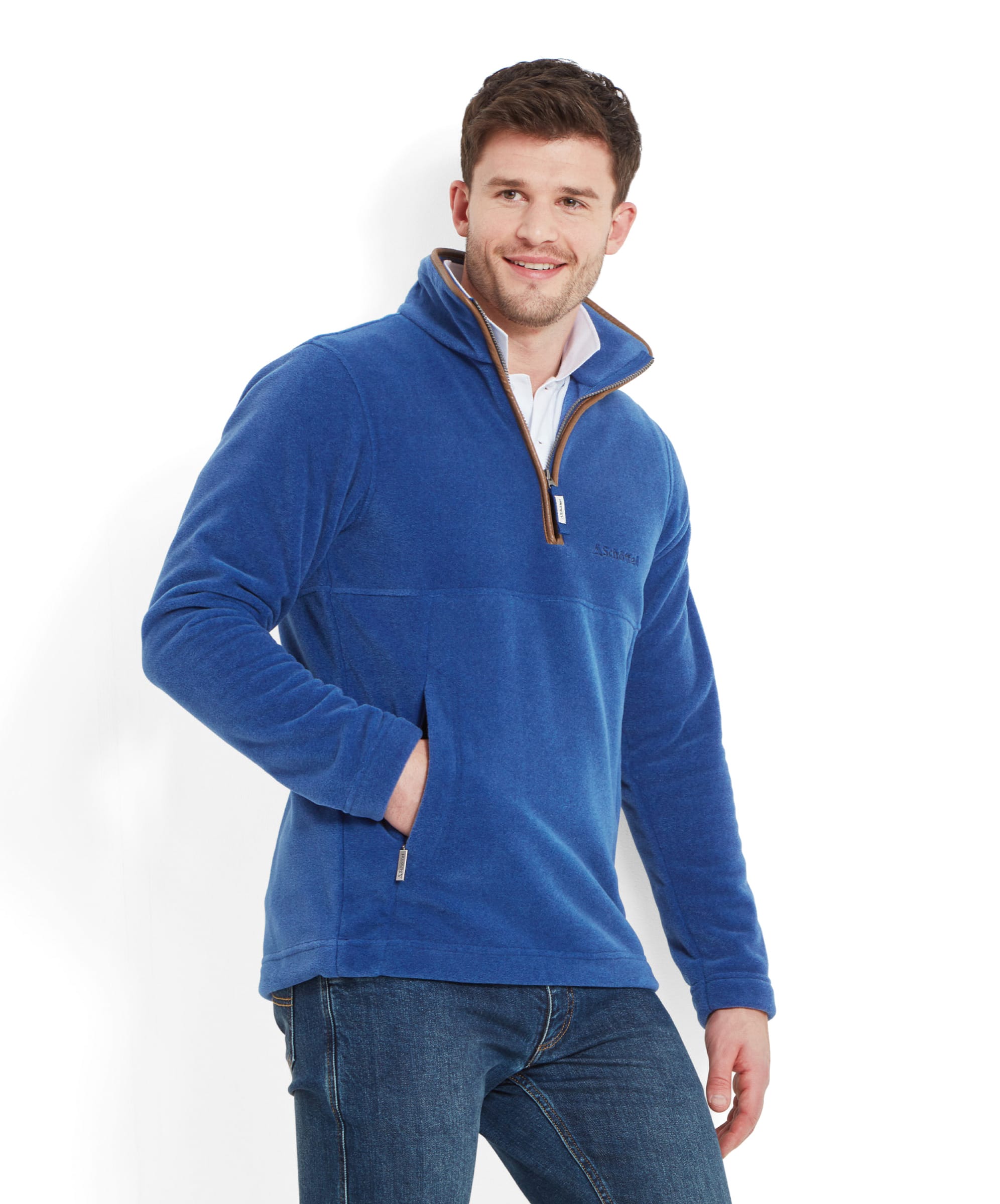 Blue fashion fleece pullover