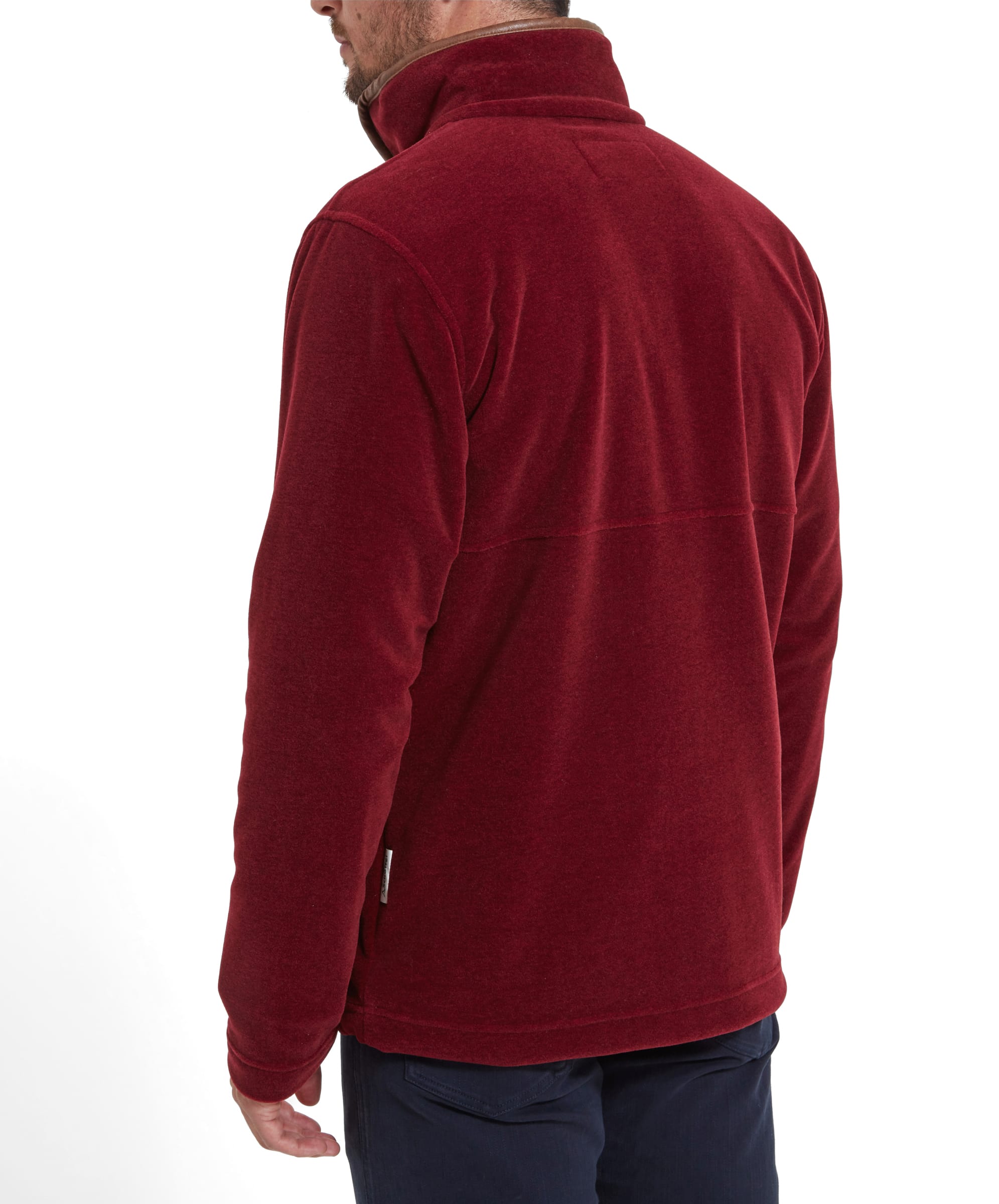 Back view of the Schöffel Berkeley Fleece 1/4 Zip Fleece for Men in Red, displaying its simple, clean design.