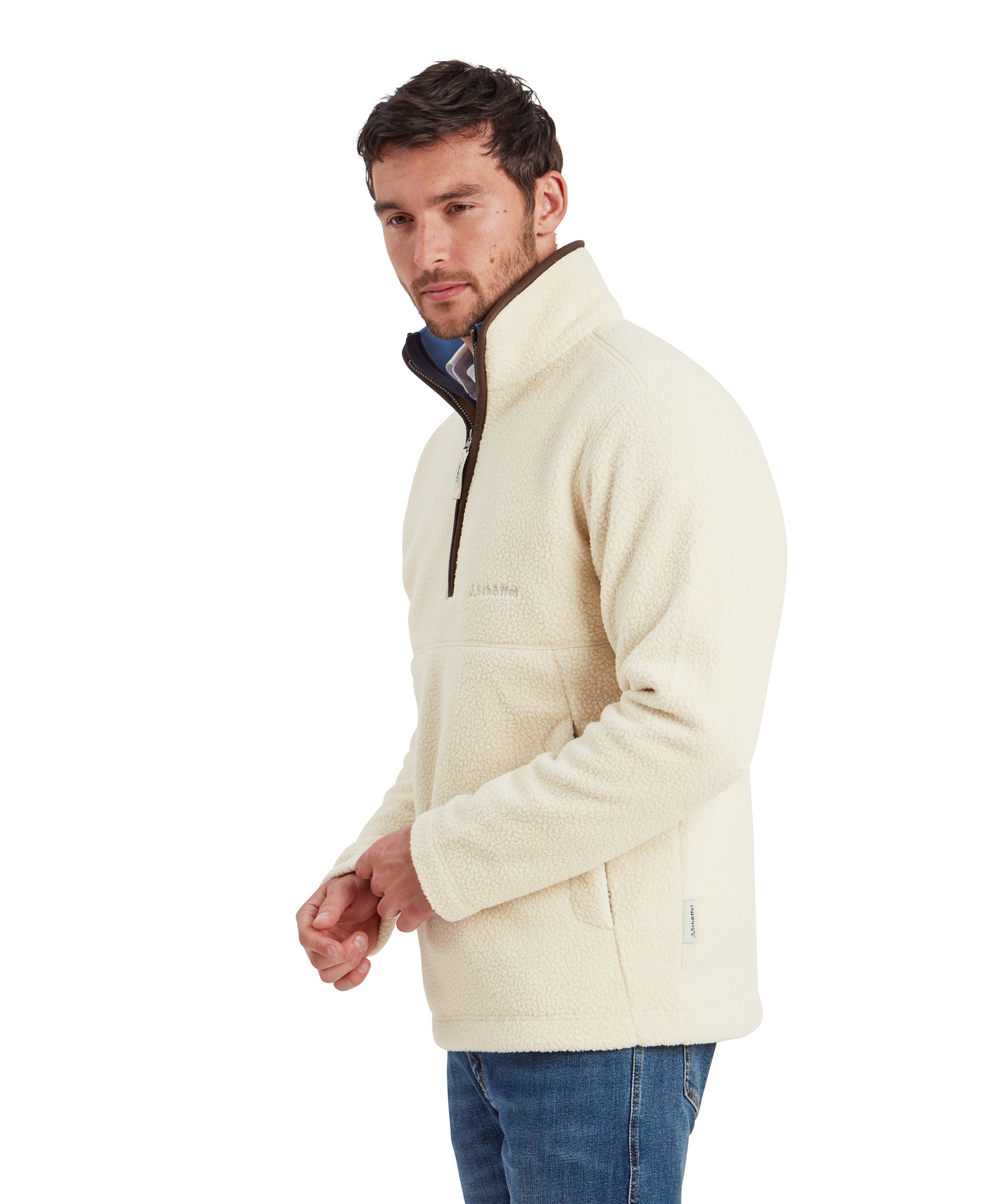 Berkeley Retro Quarter Zip Fleece - Ecru