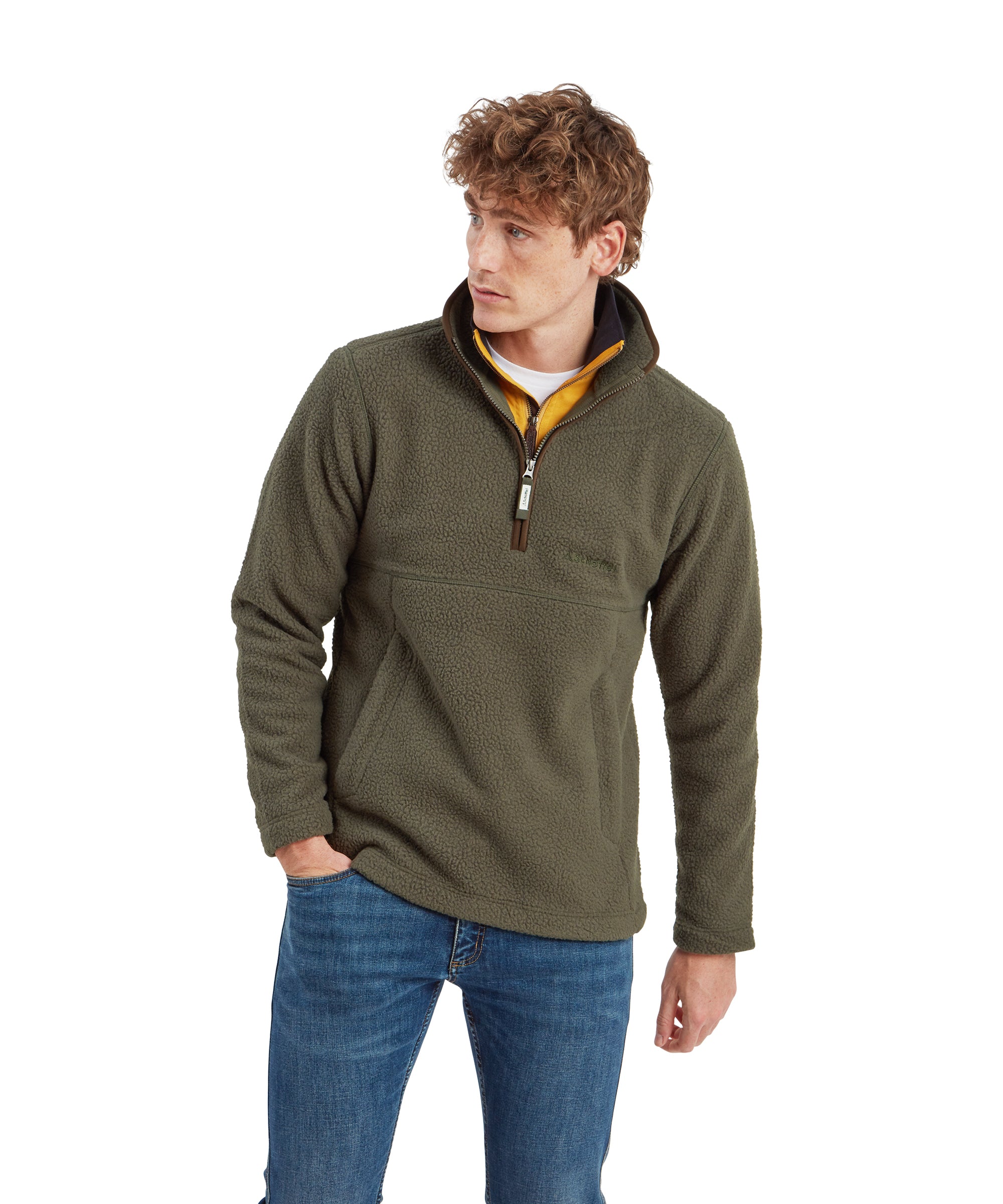 Berkeley Retro Quarter Zip Fleece - Woodland