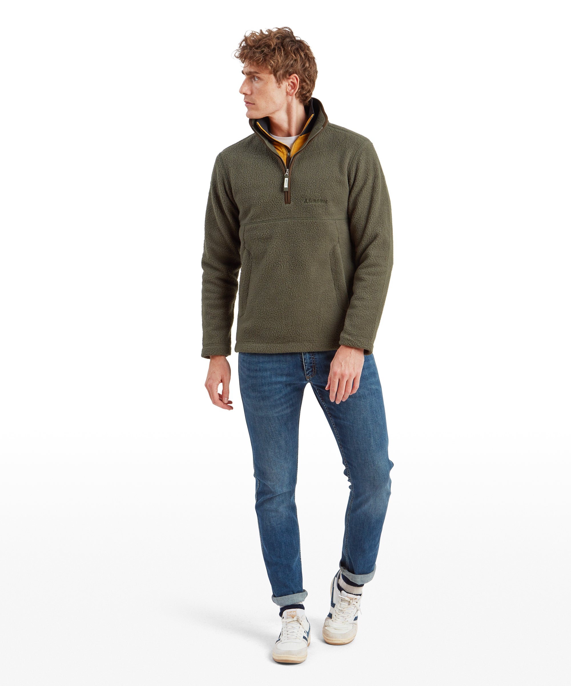 Berkeley Retro Quarter Zip Fleece - Woodland