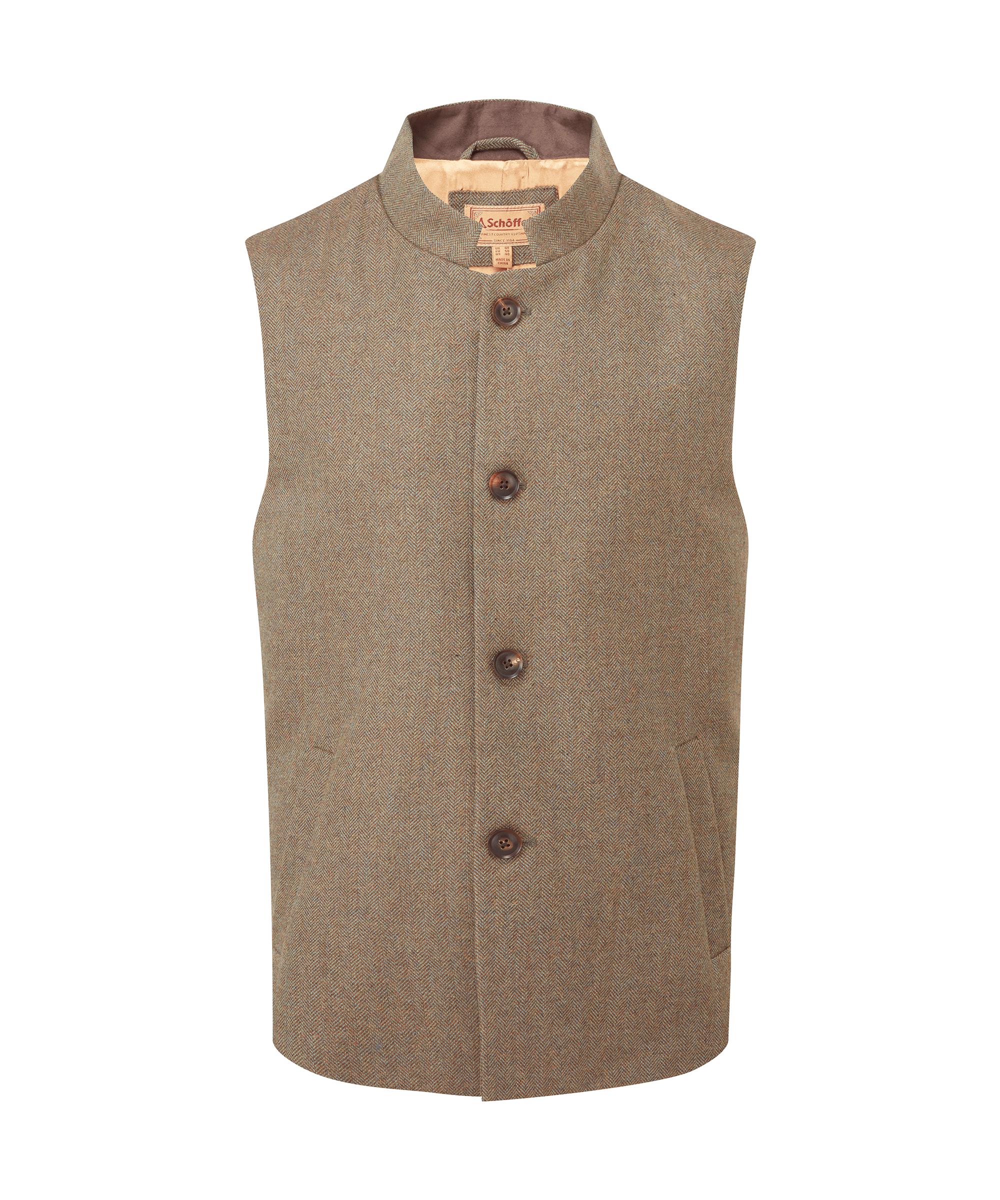 Schöffel Berwick Nehru Tweed Waistcoat for Men in Green