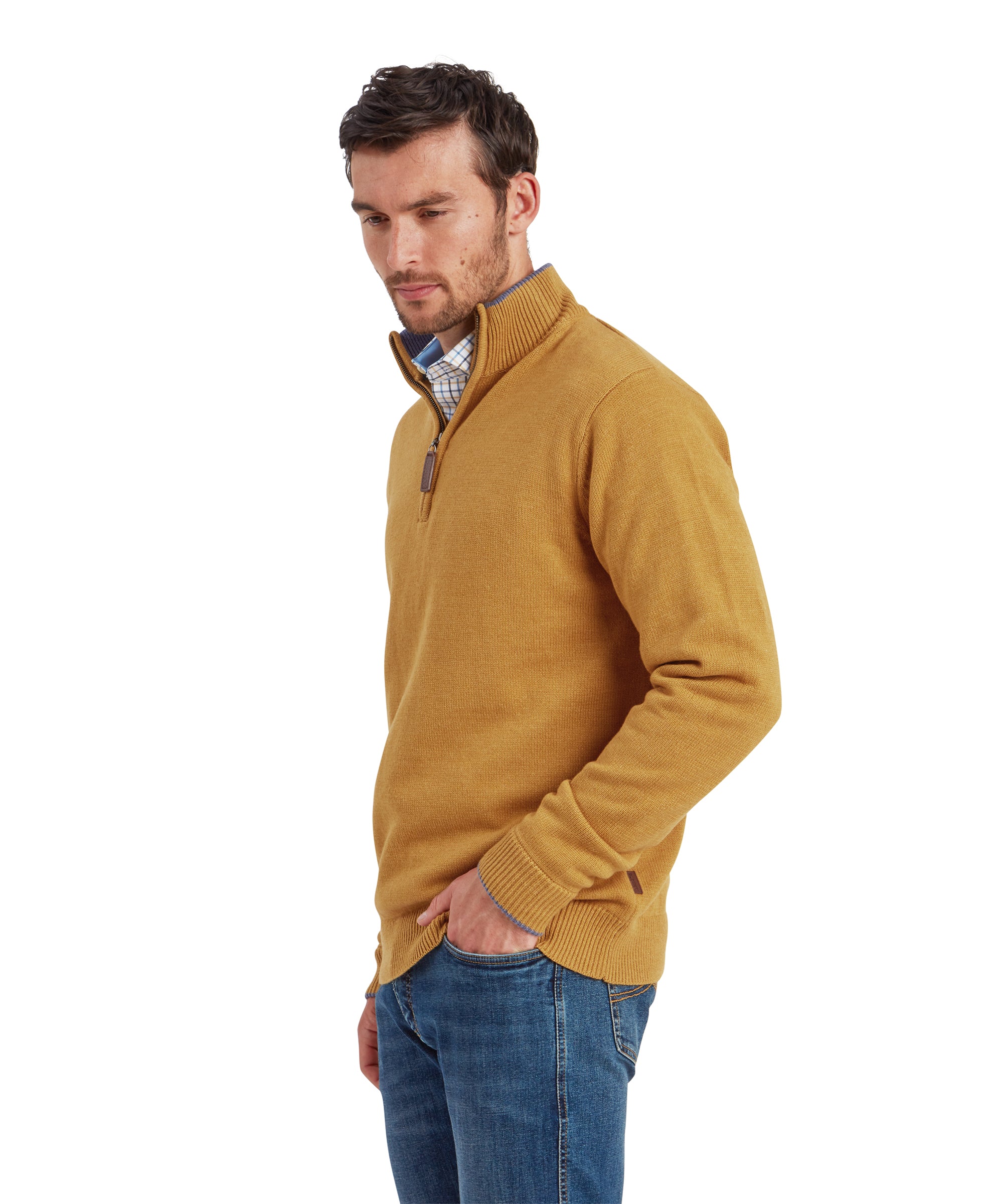 Men s Blair Quarter Zip Jumper Yellow Schoffel Country