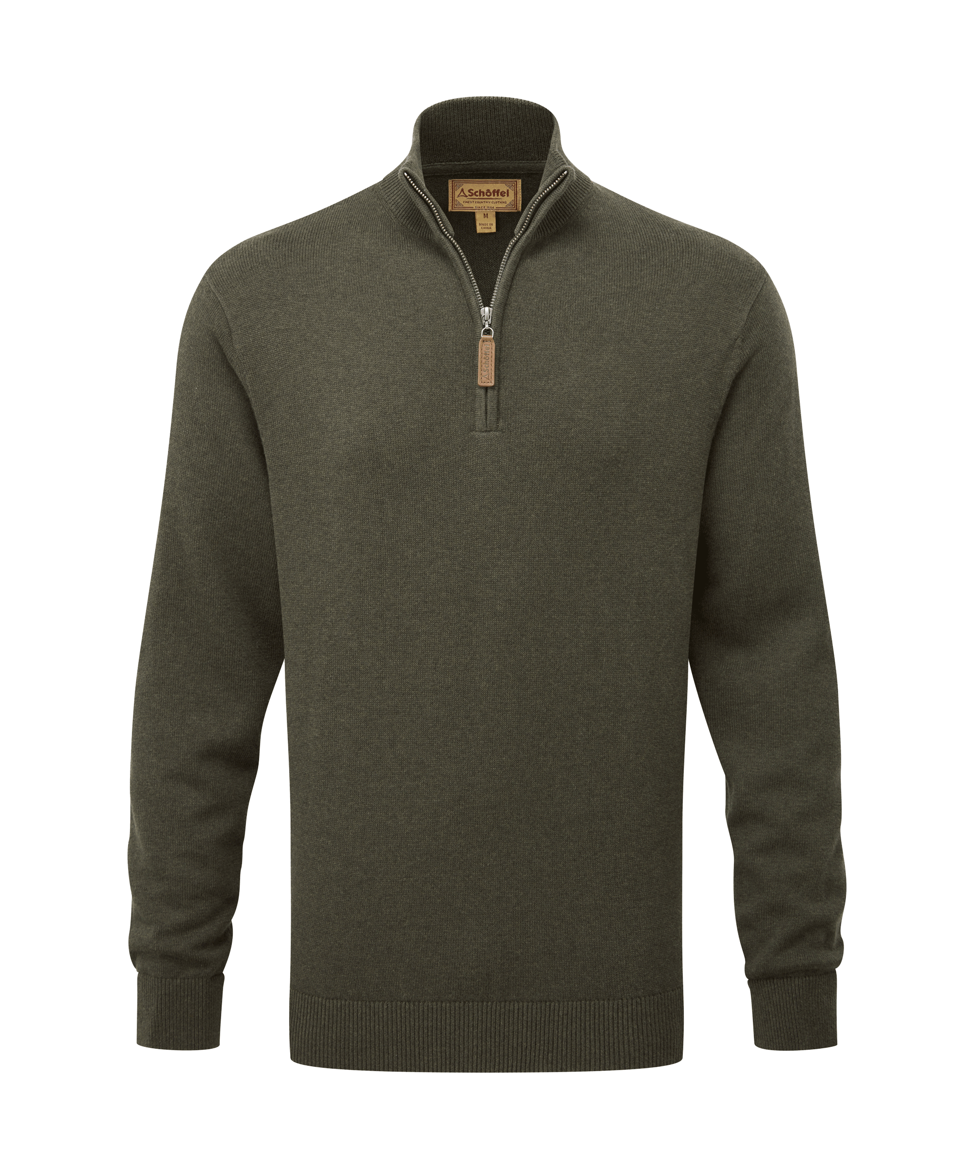 Schöffel Calton Cotton Cashmere 1/4 Zip Jumper for Men in Green