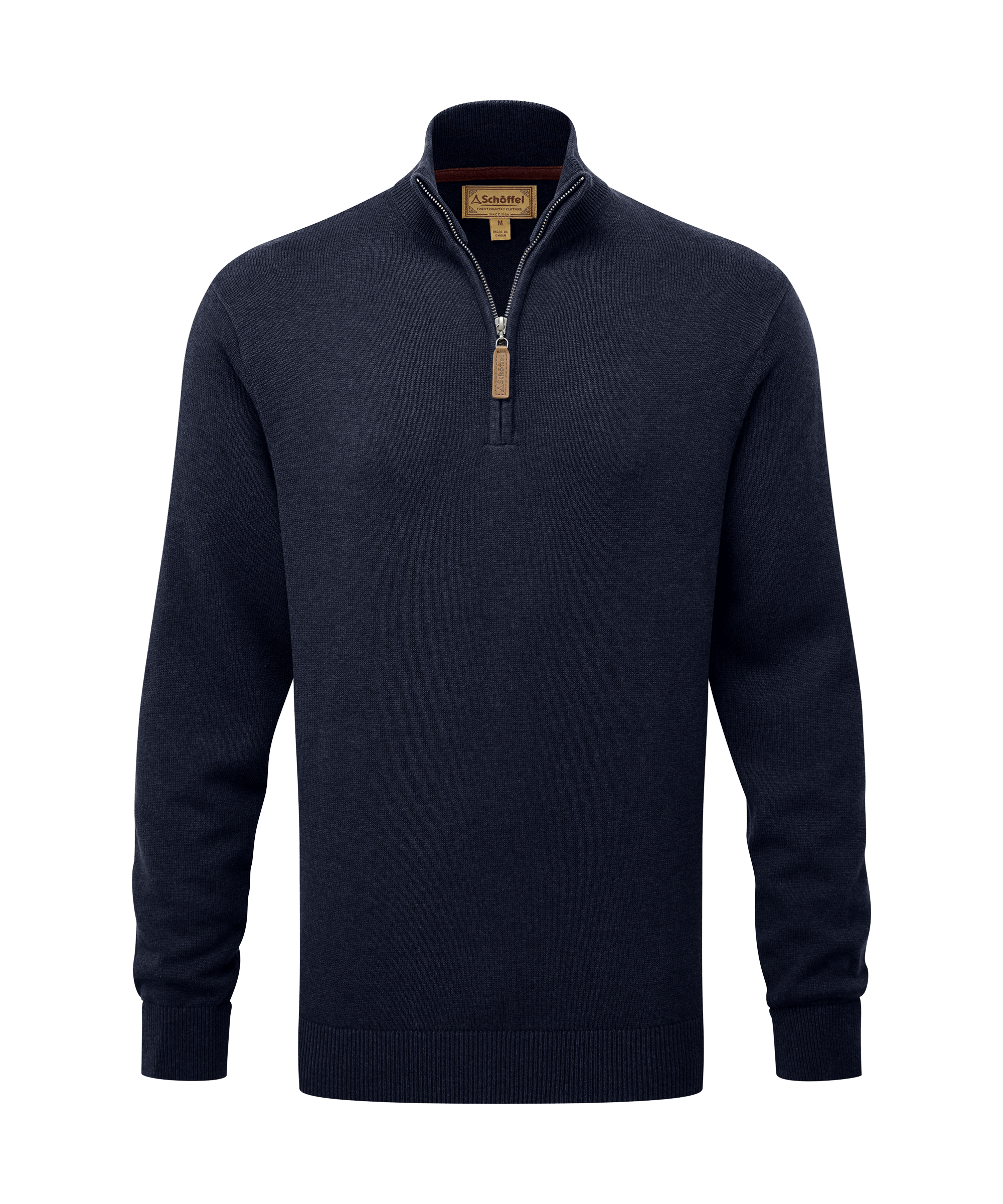 Schöffel Calton Cotton Cashmere 1/4 Zip Jumper for Men in Navy