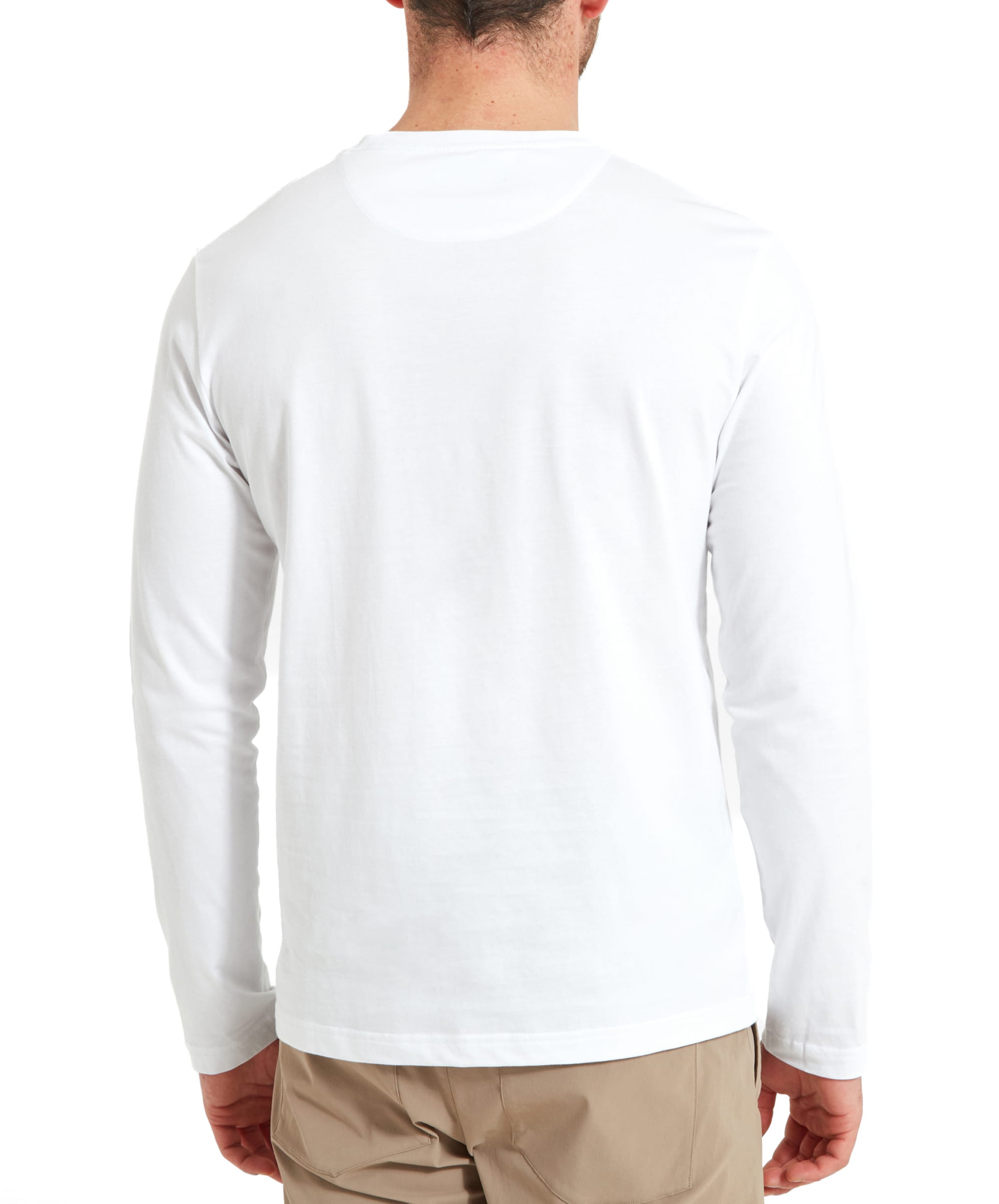 Back view of the Schöffel Esk T-Shirt for Men in White, showing the plain design and relaxed fit.