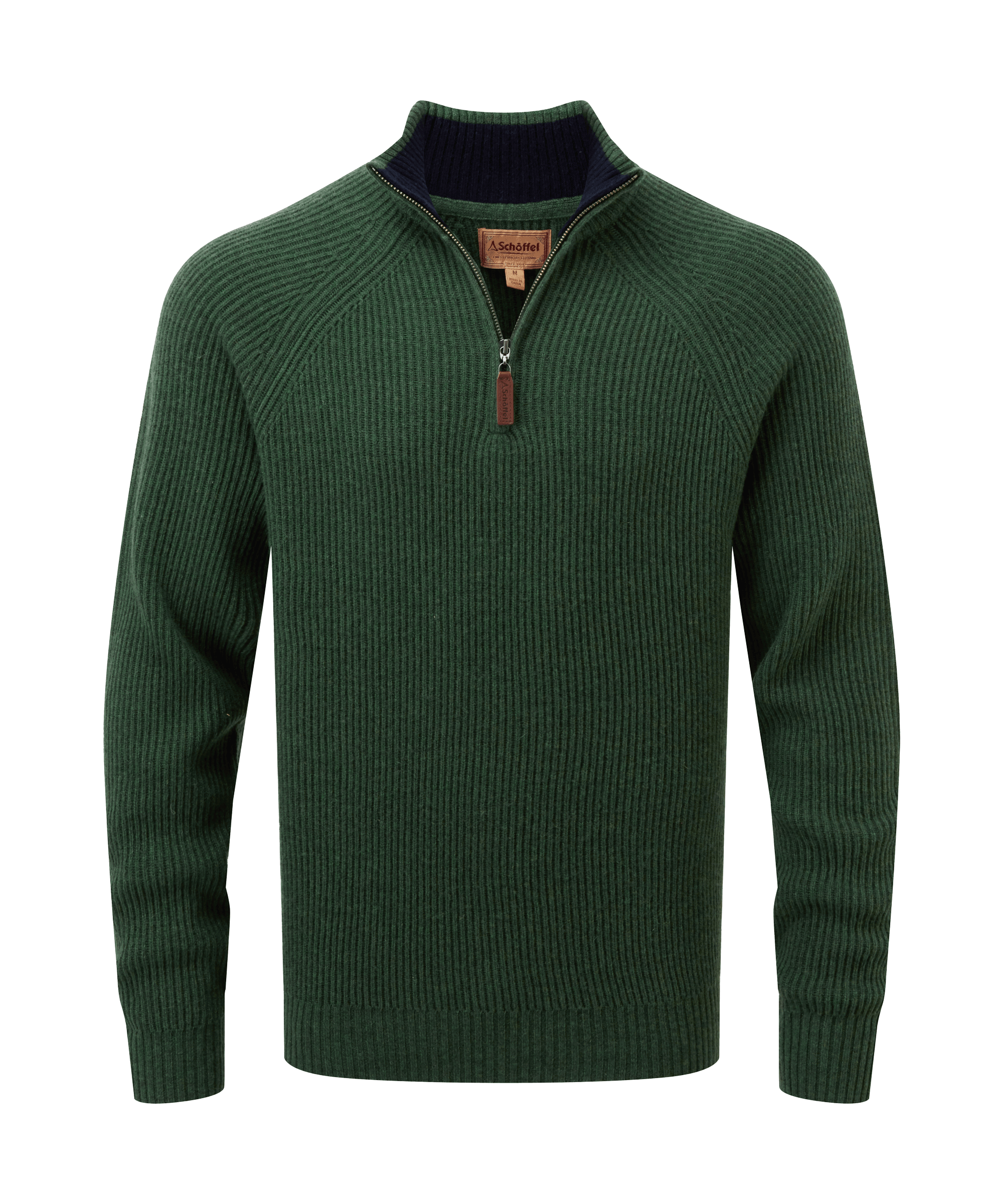 Forres Lambswool Quarter Zip Jumper - Evergreen