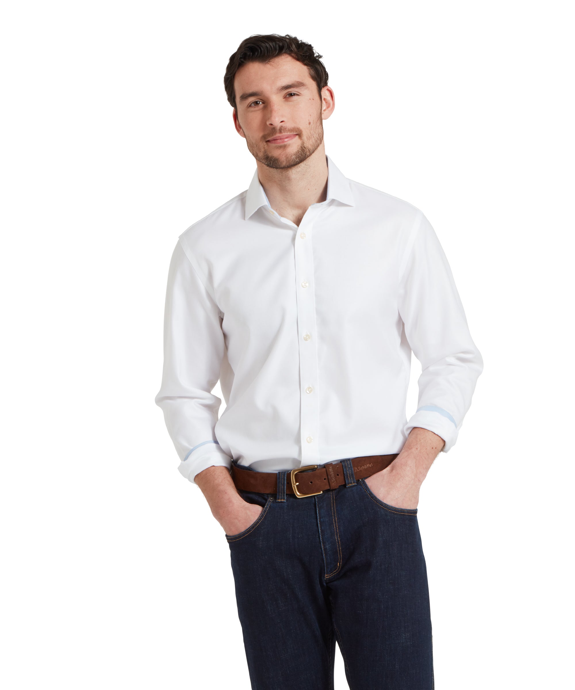 Greenwich Tailored Shirt - White Diagonal