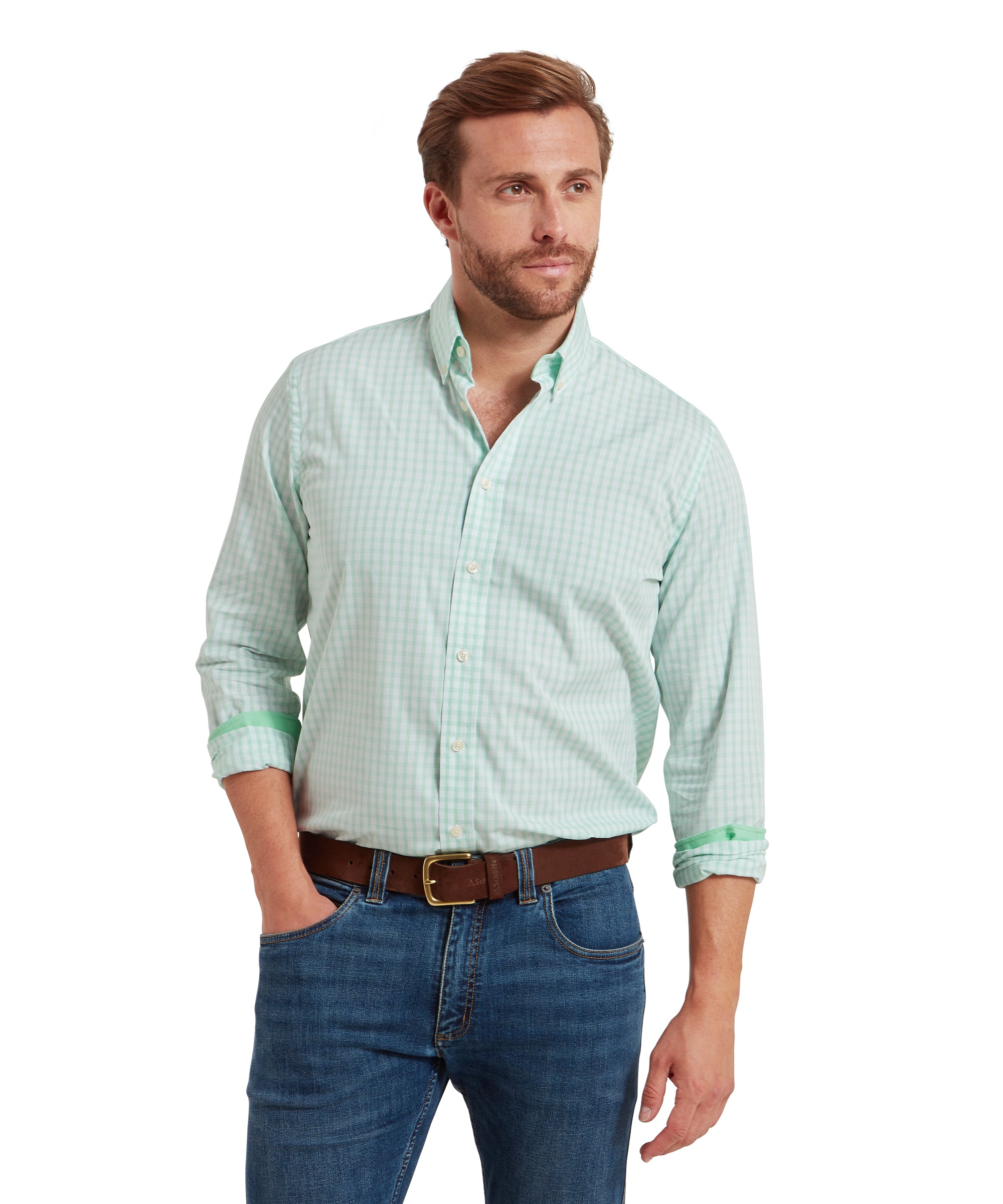 Harlyn Tailored Shirt - Pale Mint Check