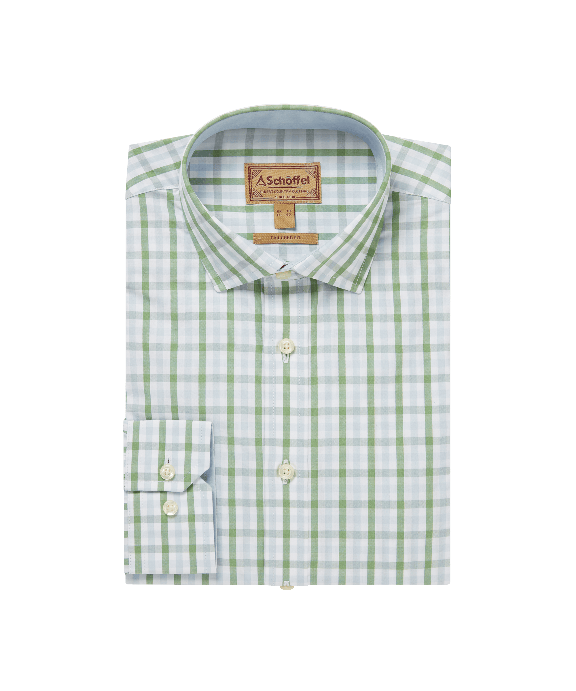 Schöffel Men's Hebden Tailored Shirt in Green Check