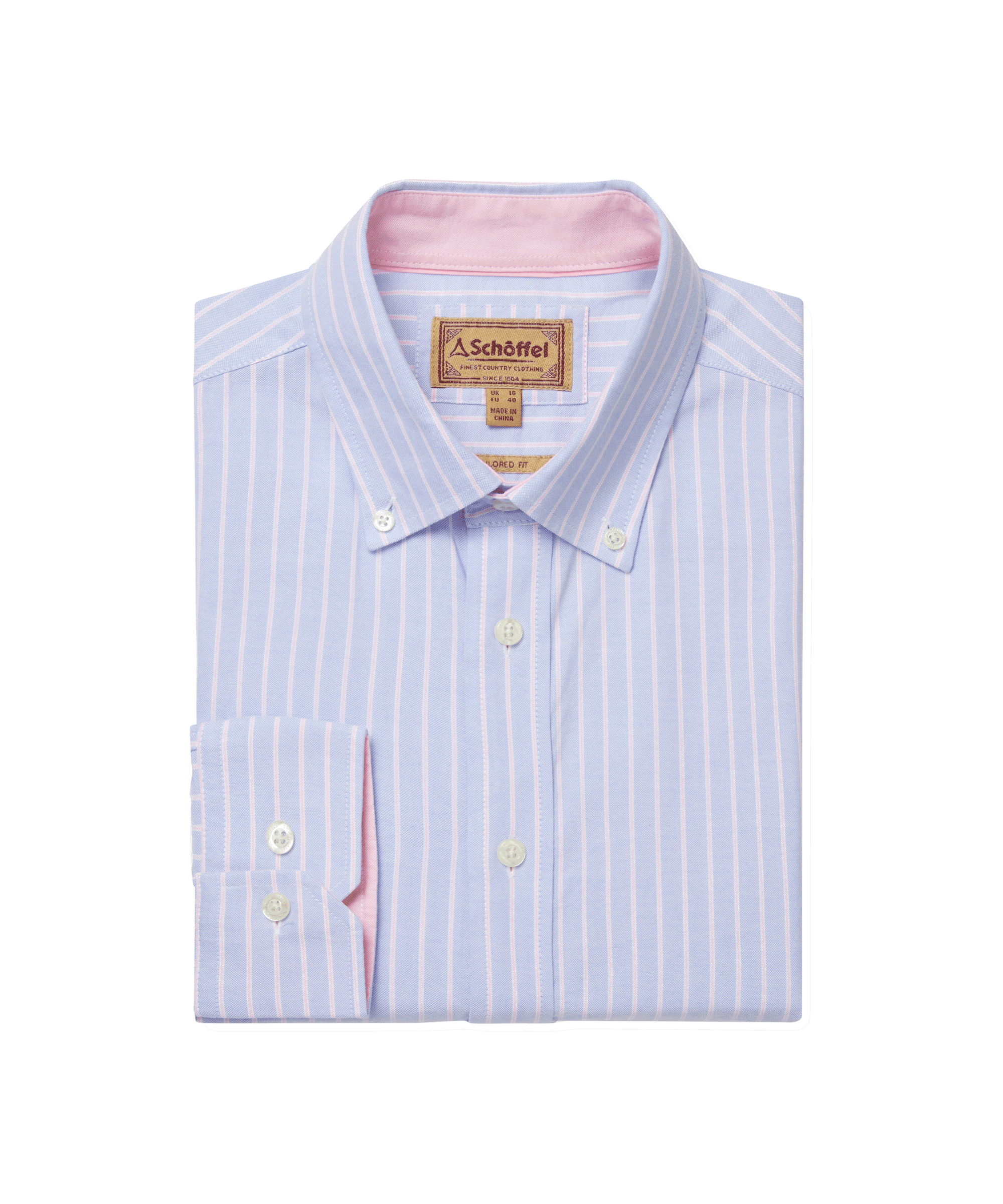 Schöffel Holt Soft Oxford Tailored Shirt for Men in Blue and Pink