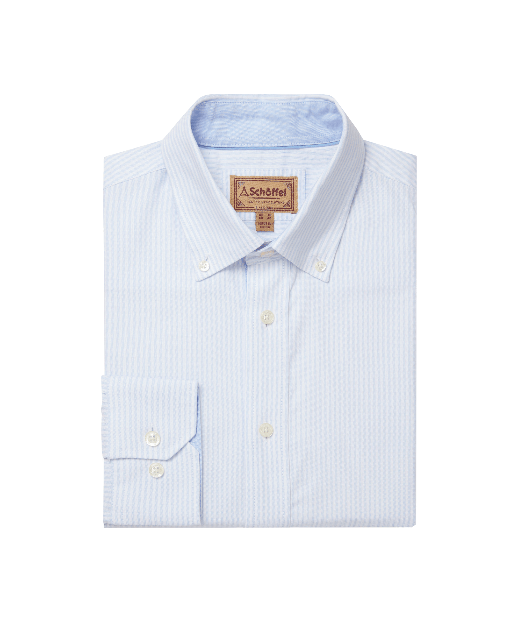 Schöffel Holt Soft Oxford Tailored Shirt for Men in Blue Stripe