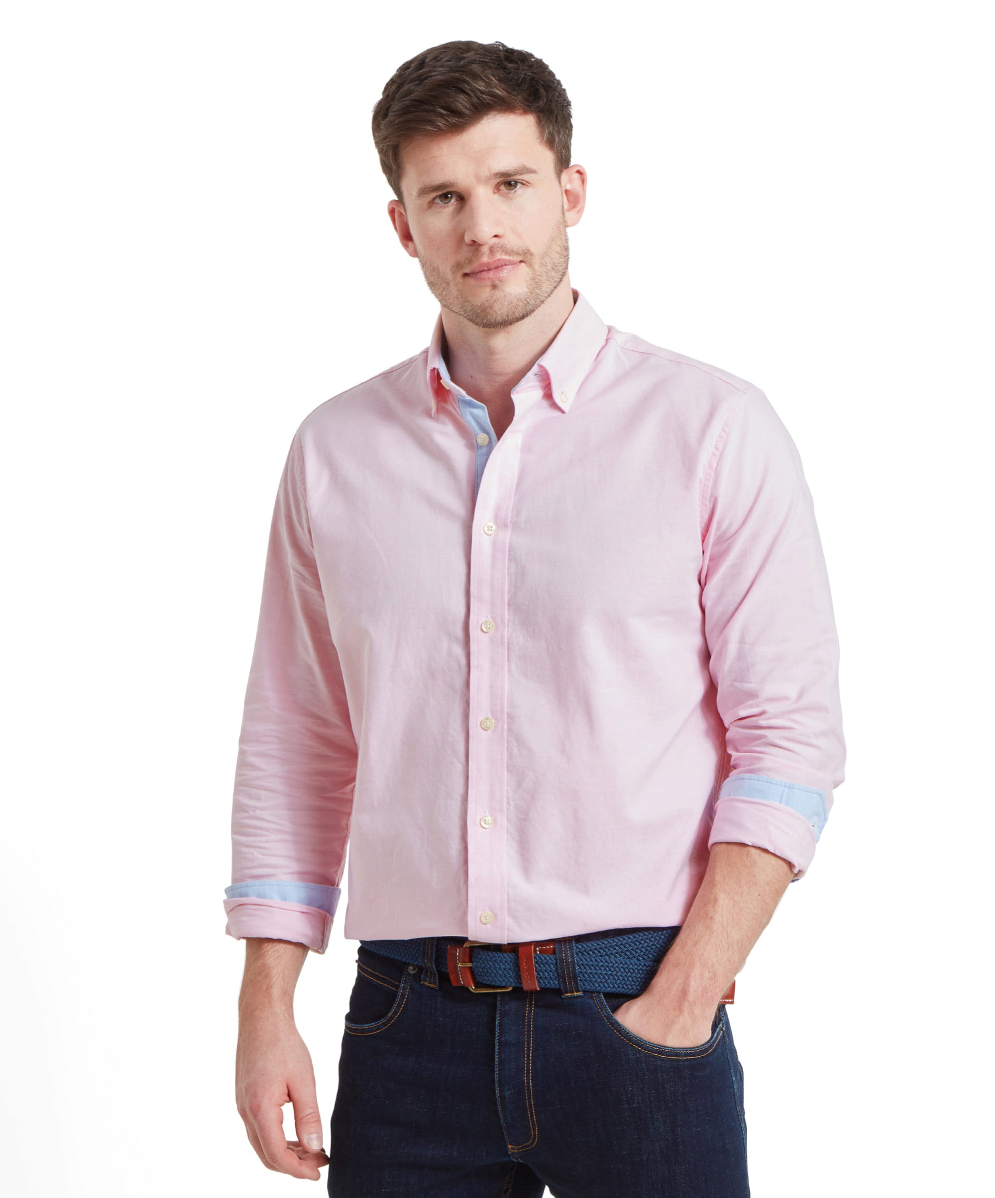 Pink oxford shirt men best sale