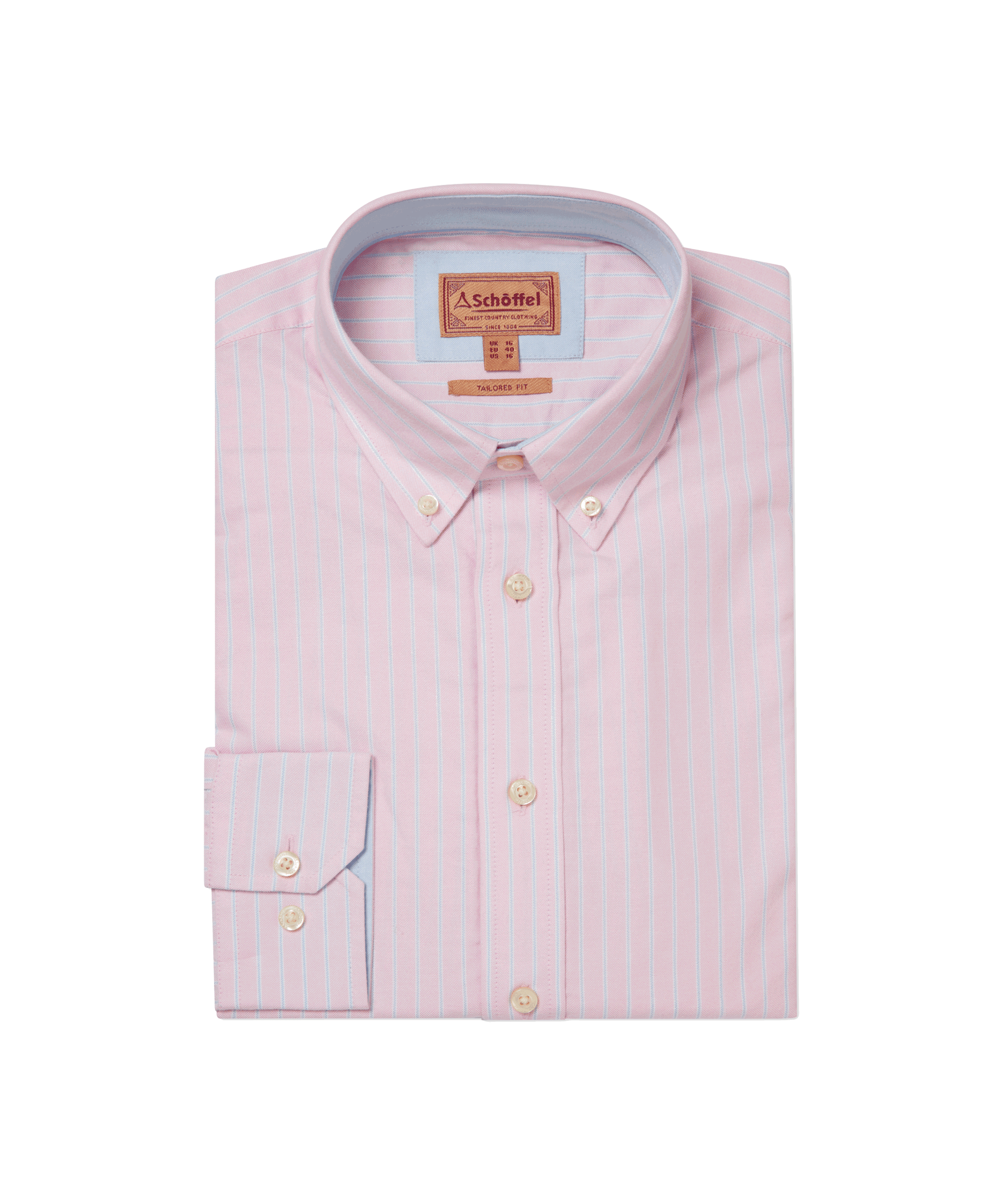 Schöffel Holt Soft Oxford Tailored Shirt for Men in Pink Stripe