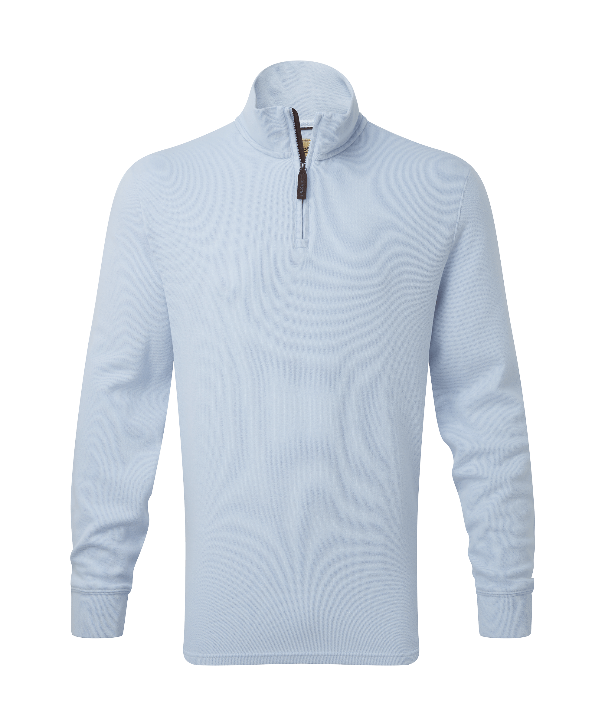 Schöffel Kingsbridge Cotton French Rib 1/4 Zip for Men in Light Blue