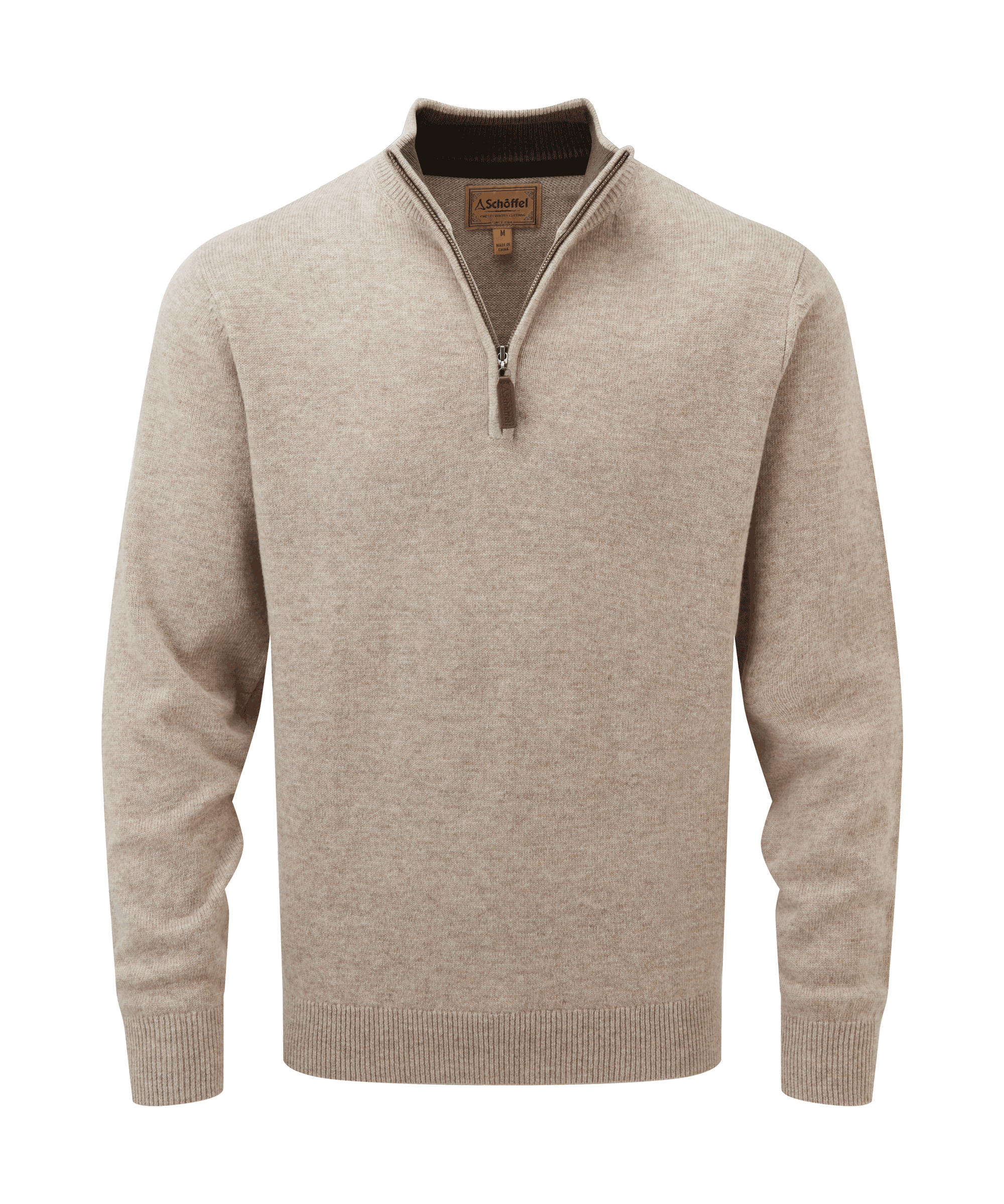 Schöffel Lambswool 1/4 Zip for Men in Light Brown