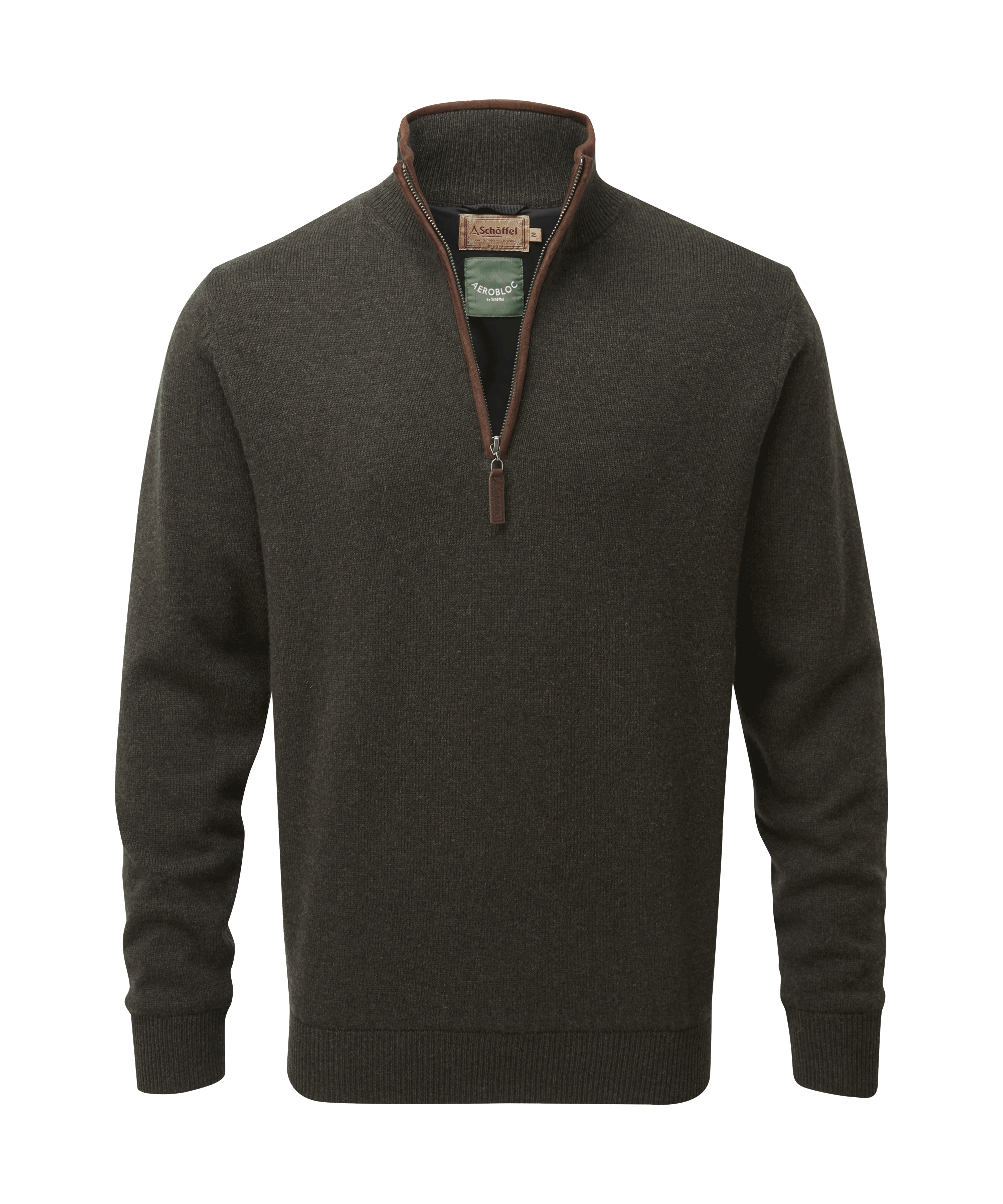 Schöffel Lambswool Aerobloc 1/4 Zip for Men in Green