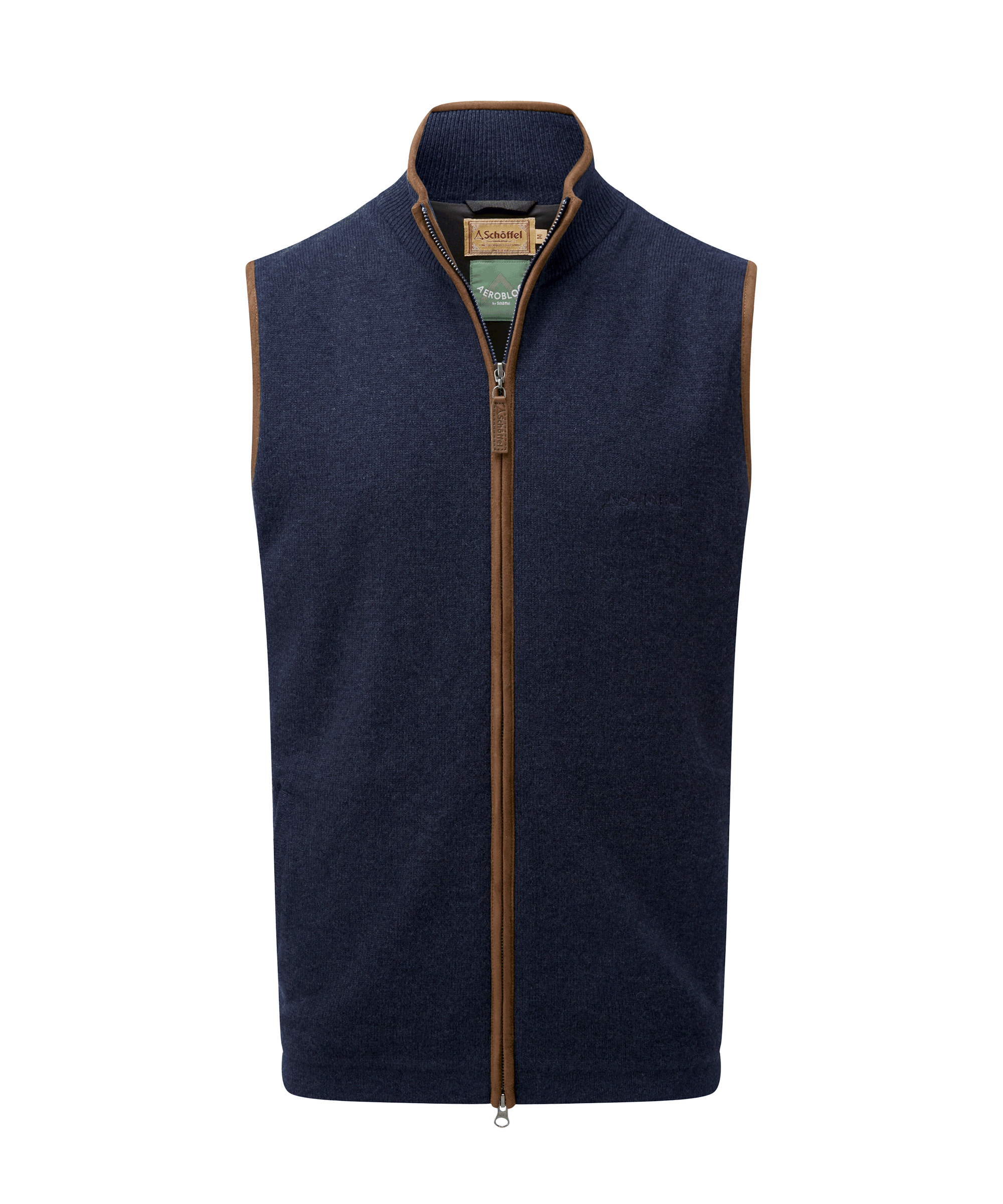 Men s Lambswool Aerobloc Gilet Navy Schoffel Country