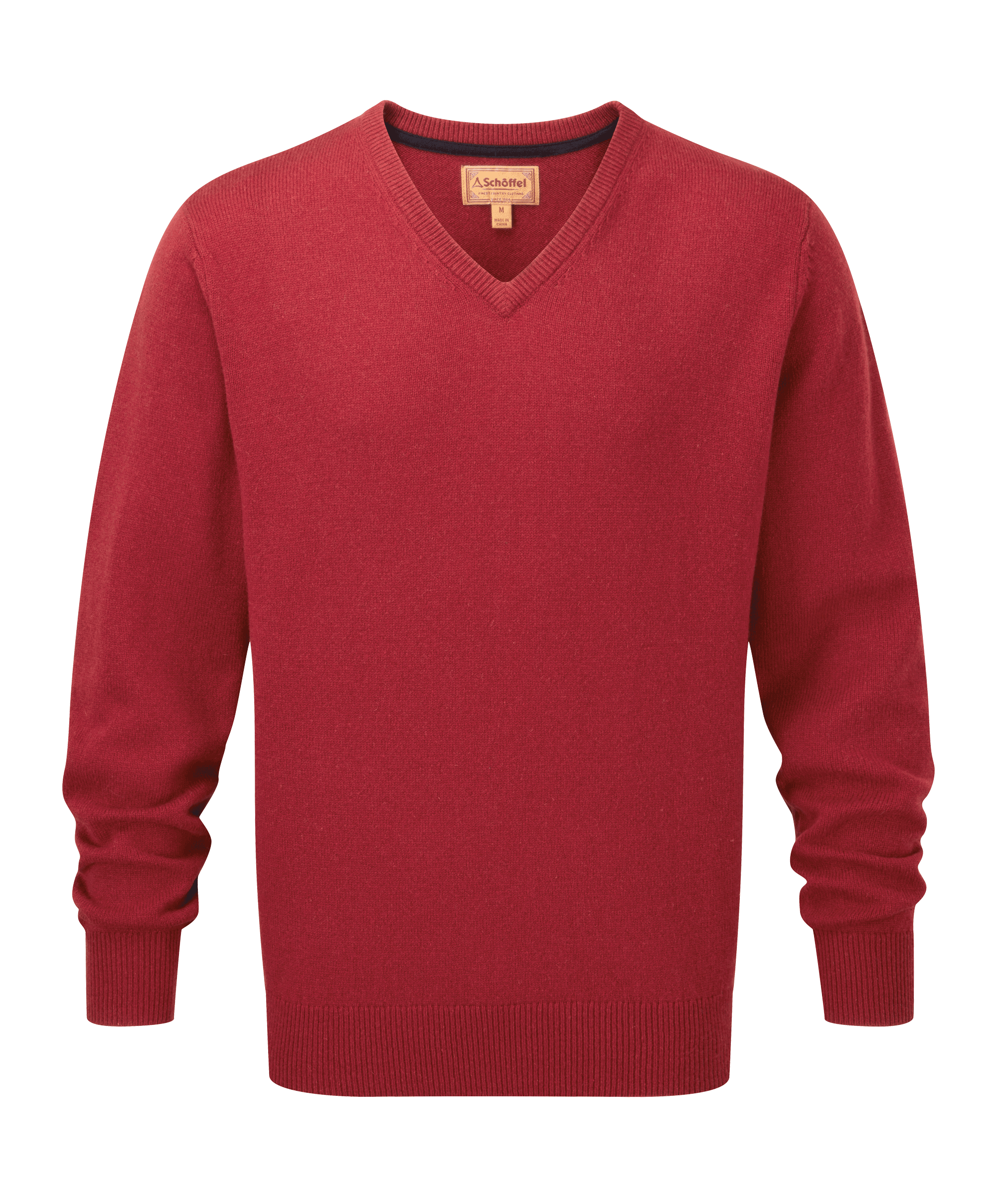 Schöffel Lambswool V-Neck for Men in Red