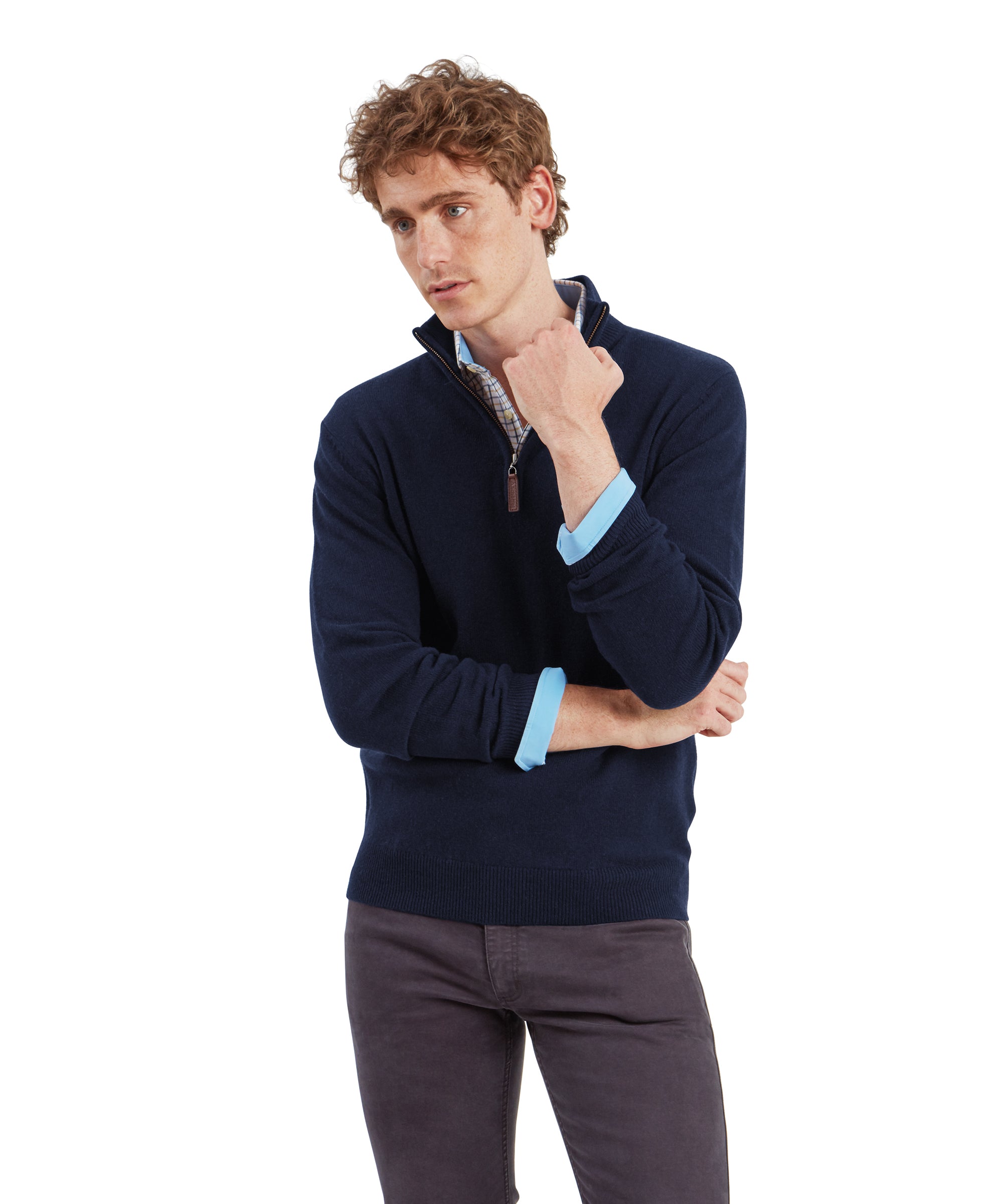 Mens half zip smart jumper best sale