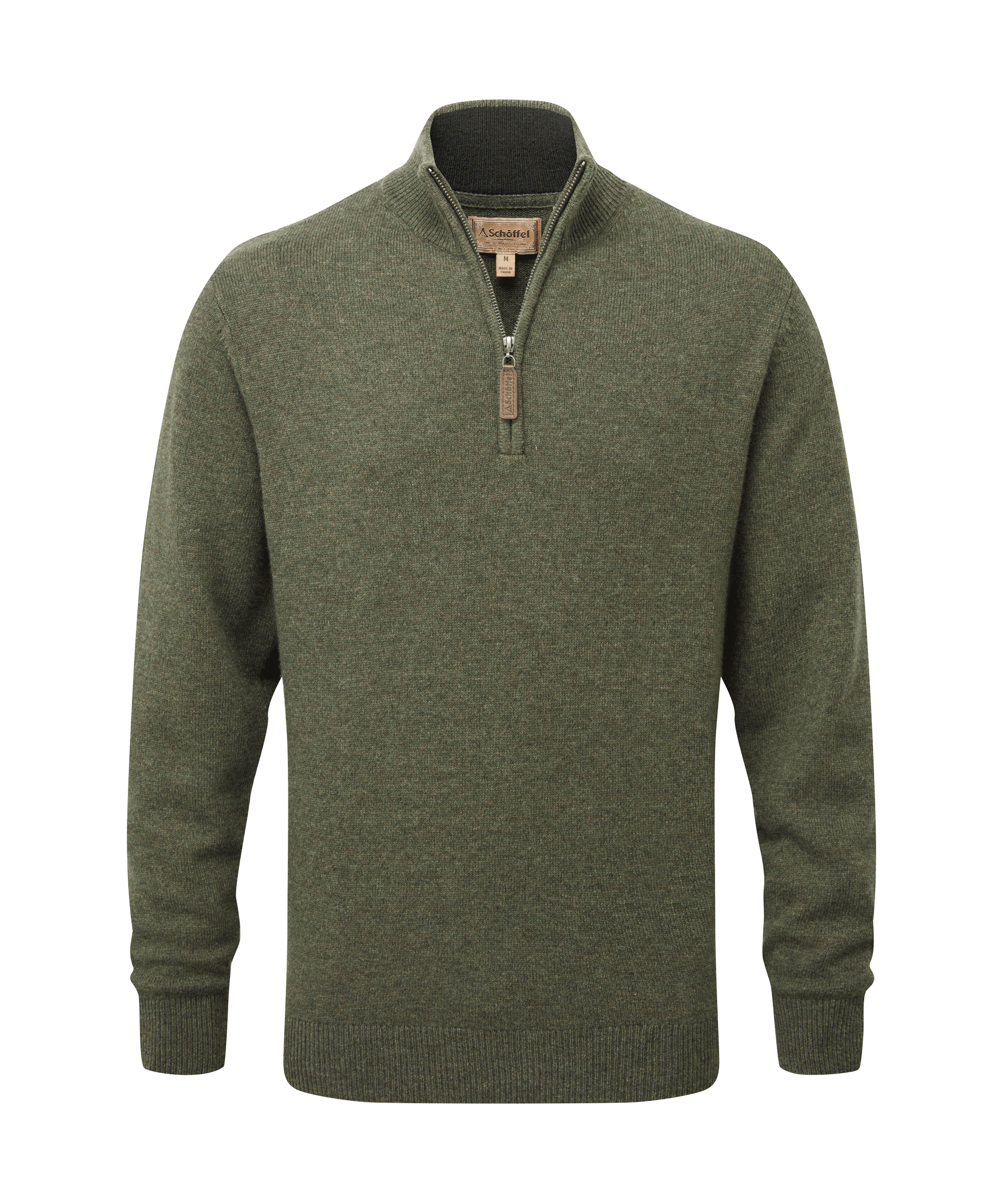 Schöffel Lewis Lambswool Quarter Zip Jumper for Men in Green