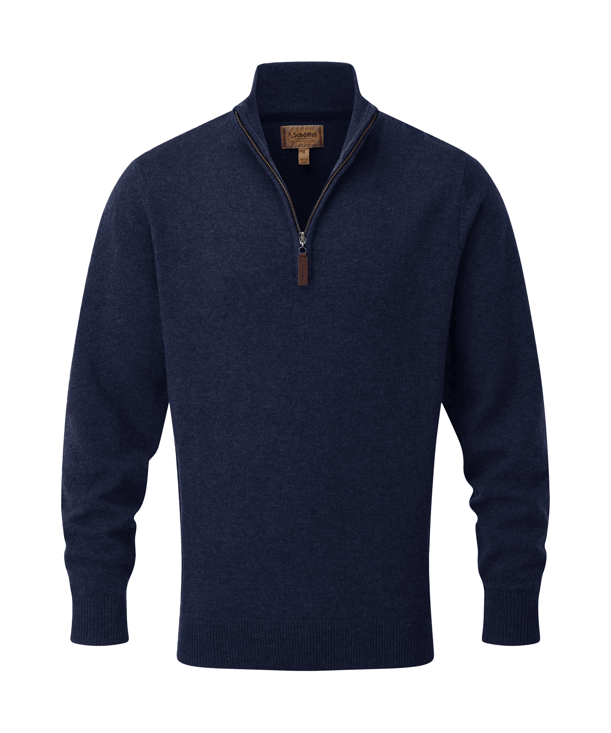 Lewis Lambswool Quarter Zip Jumper Navy