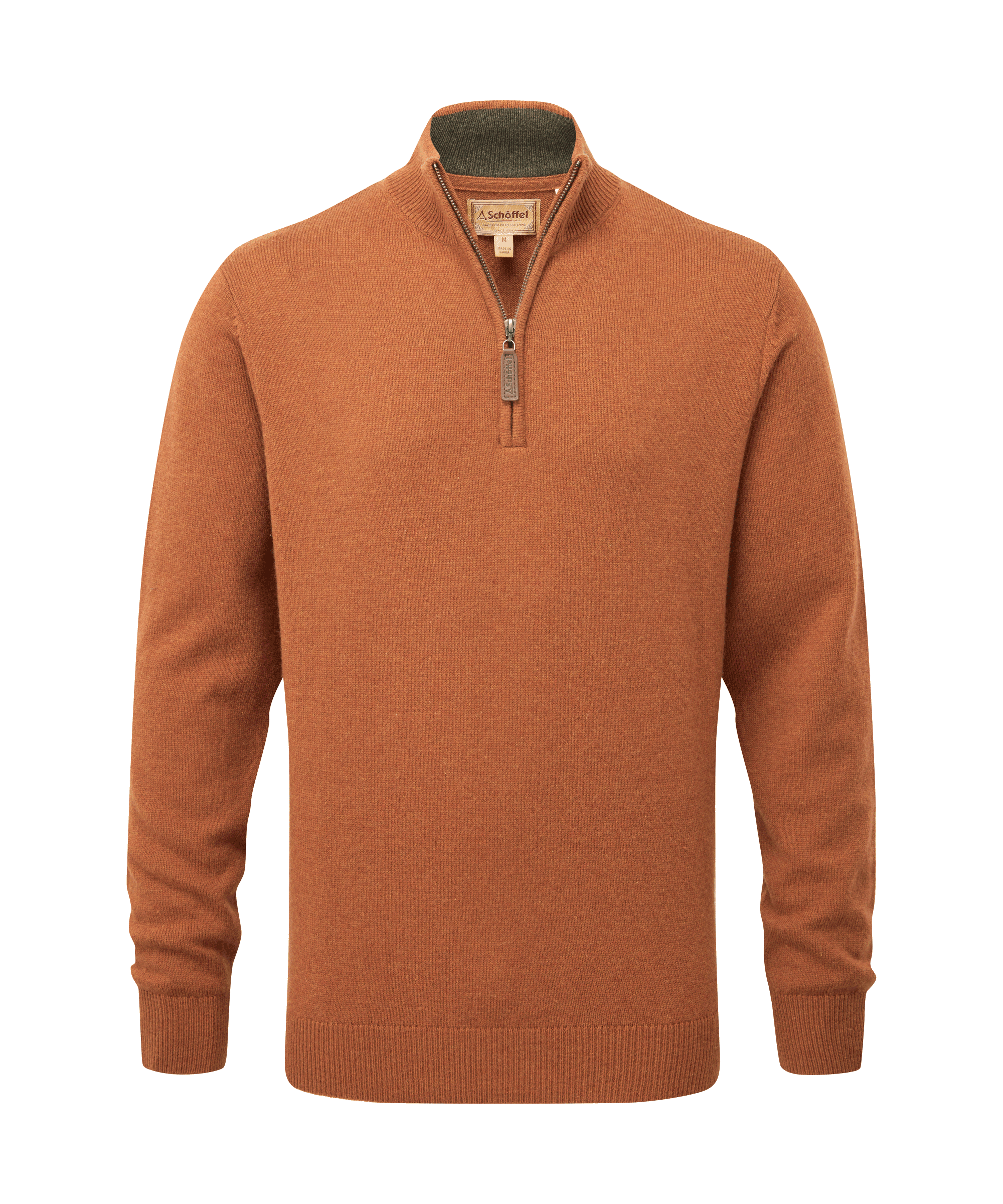 Schöffel Lewis Lambswool Quarter Zip Jumper for Men in Orange