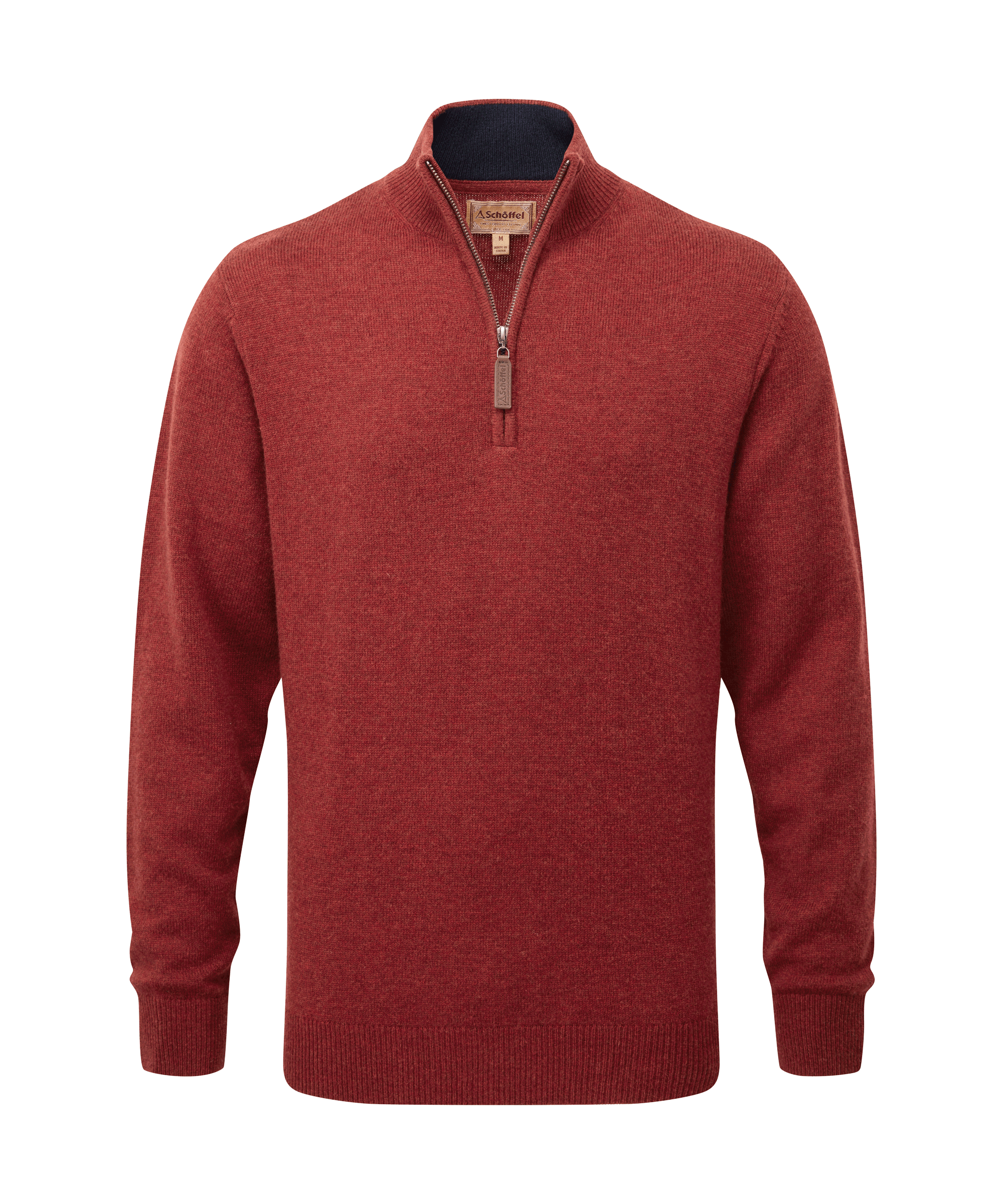 Schöffel Lewis Lambswool Quarter Zip Jumper for Men in Red