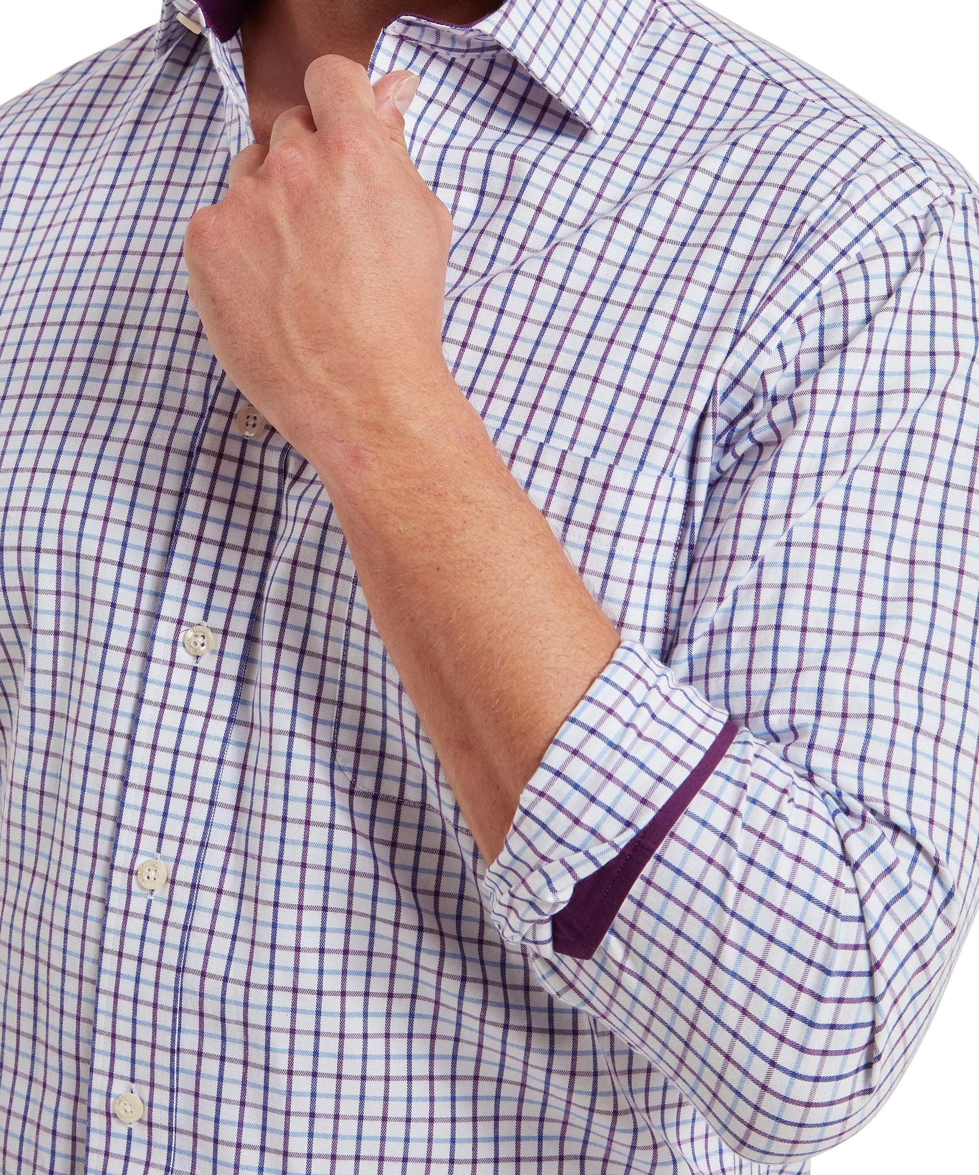 Milton Tailored Shirt - Purple Check