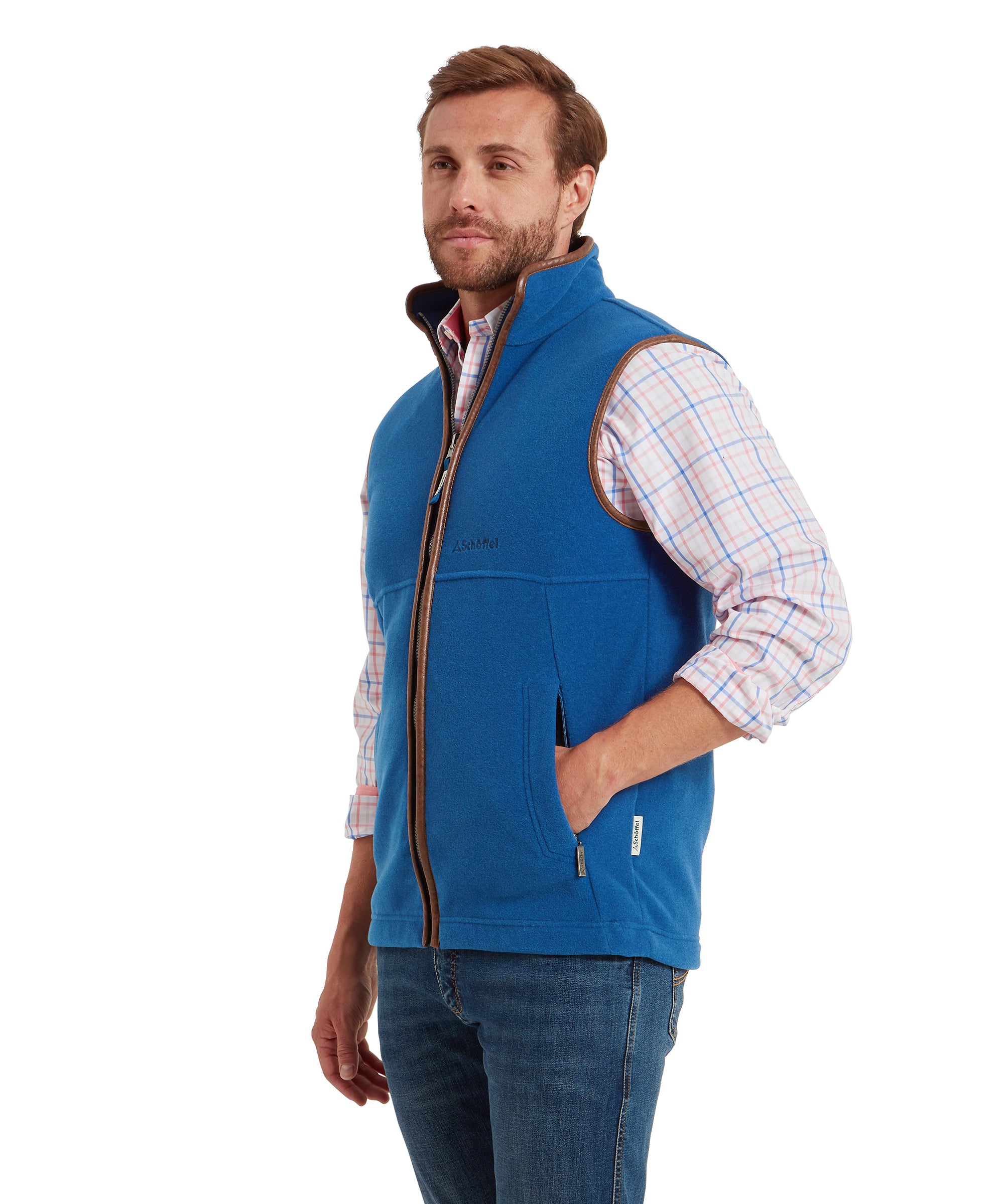 Men s Oakham Fleece Gilet Cobalt Blue Schoffel Country