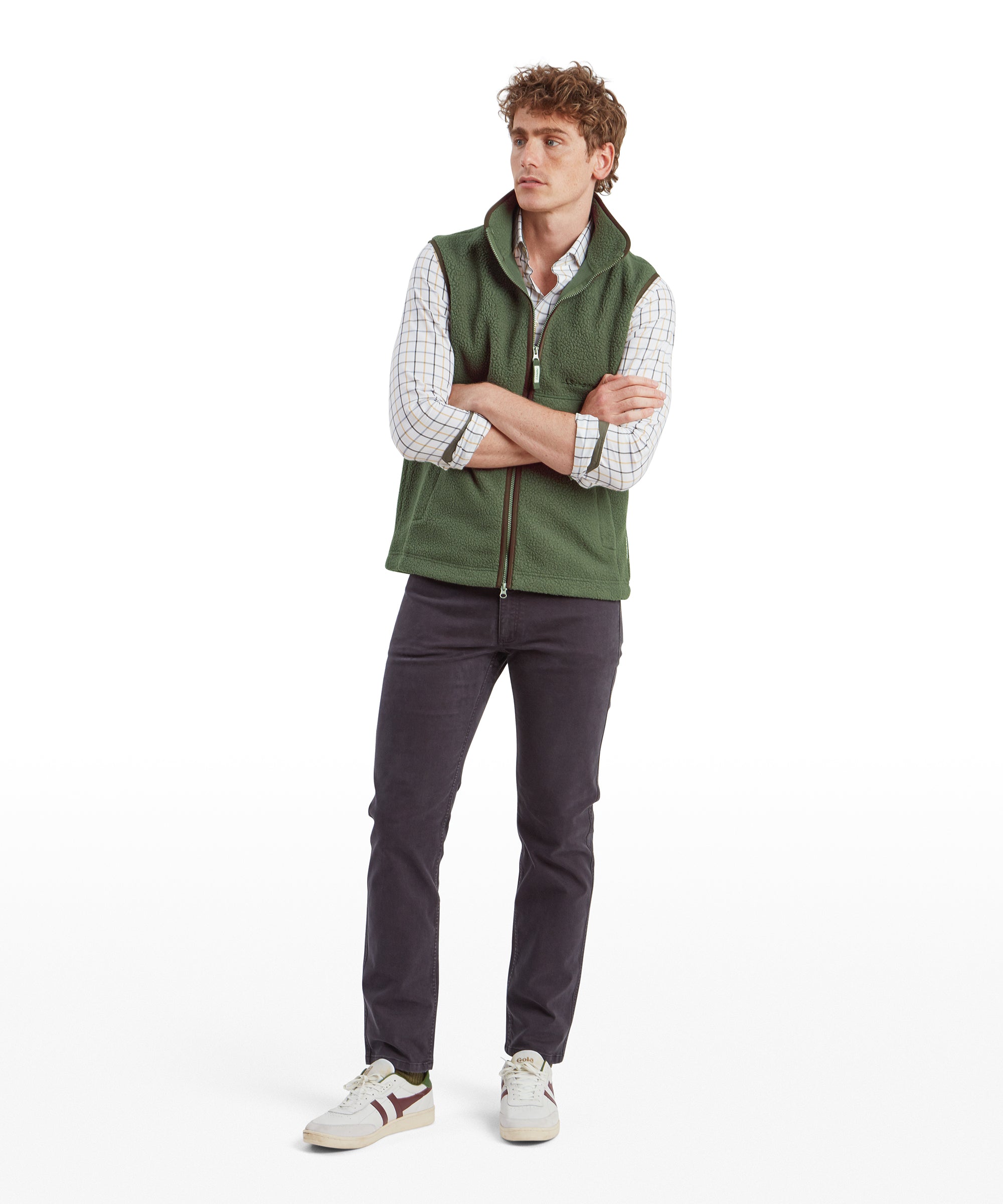 Oakham Retro Fleece Gilet - Woodland