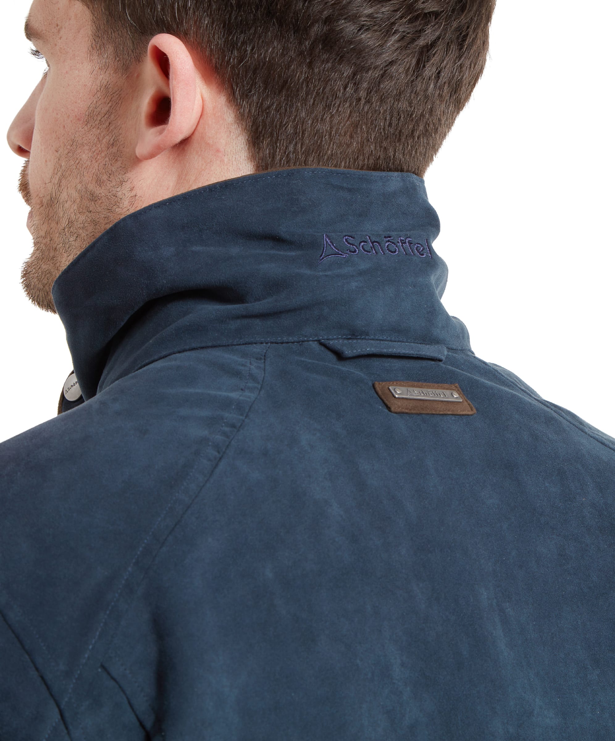 Back view focusing on the collar area, showing the Schöffel branding and the structured collar design.