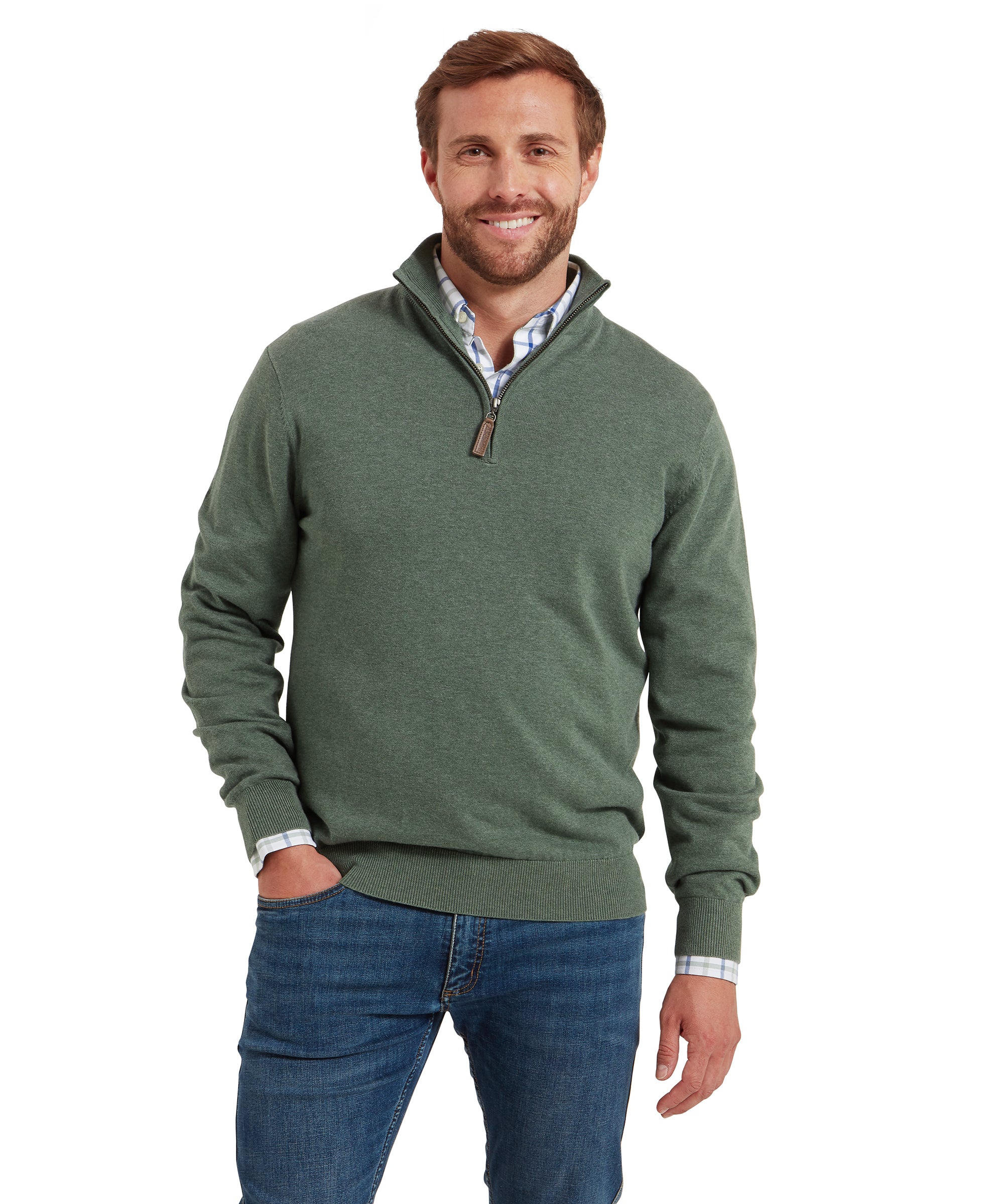 Green quarter zip sweater best sale