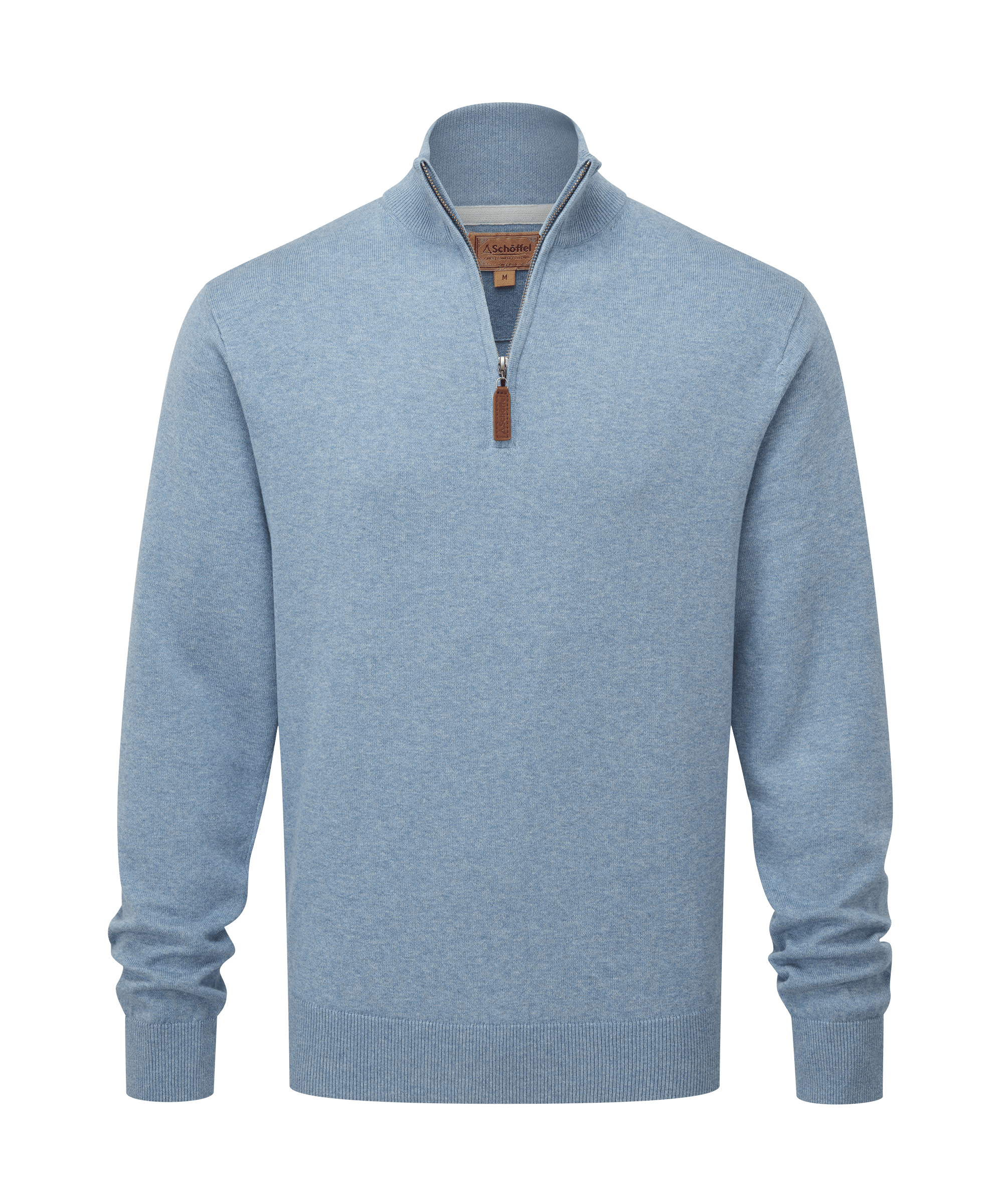 Schöffel Men's Porthmeor Pima Cotton Quarter Zip Jumper in Blue