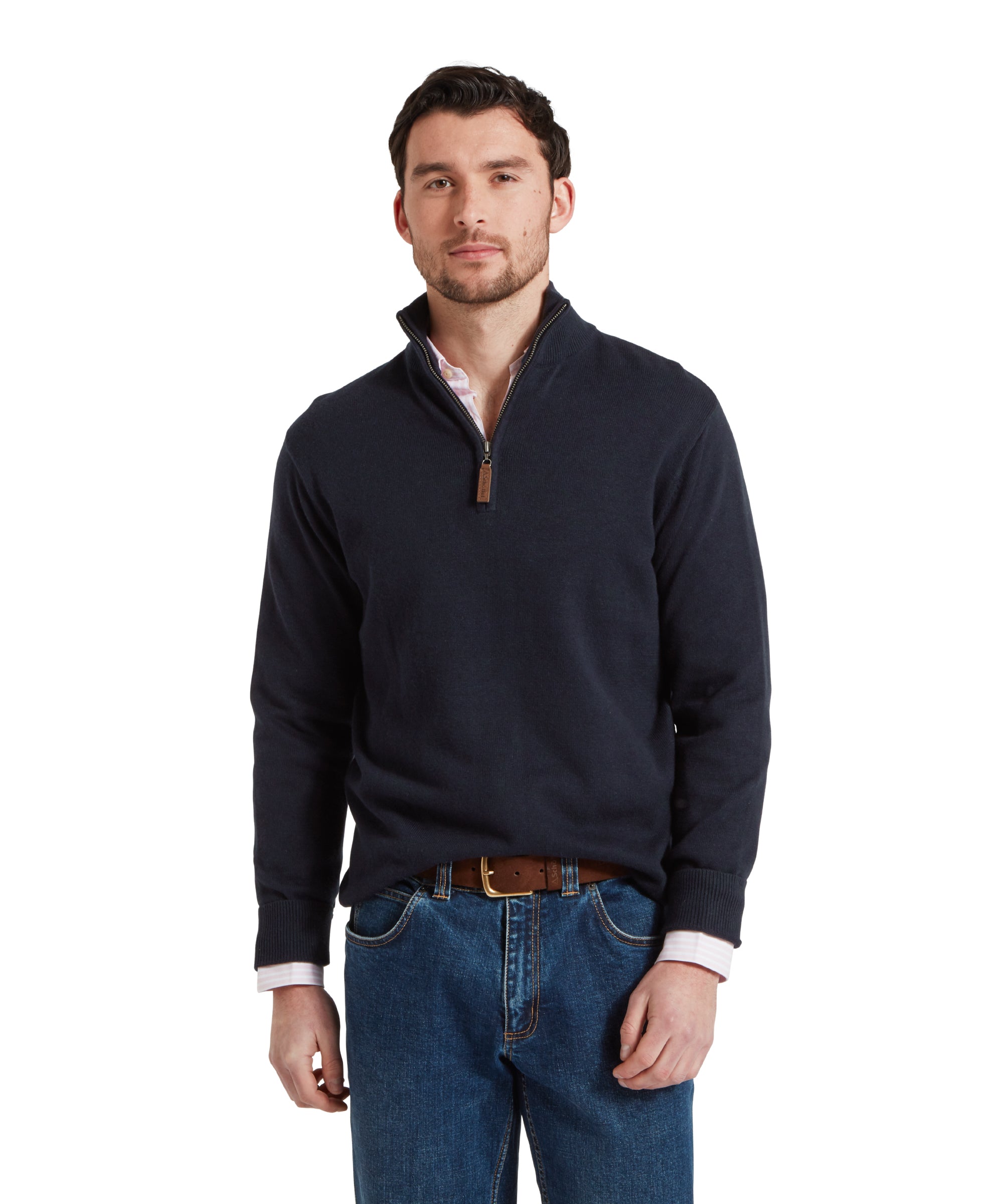 Porthmeor Quarter Zip Jumper - Navy