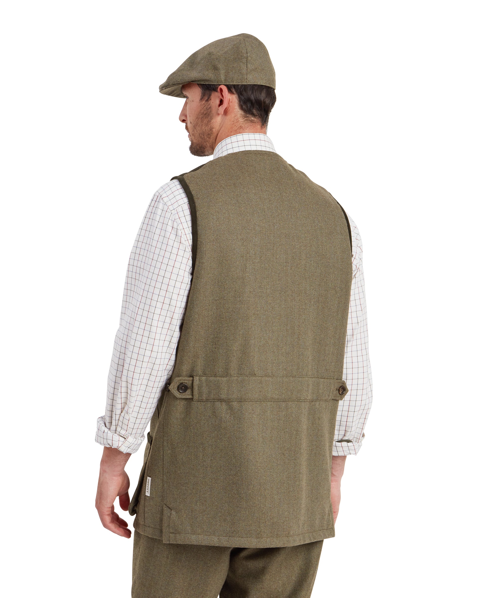 Ptarmigan Tweed Waistcoat II - Loden Green Herringbone Tweed