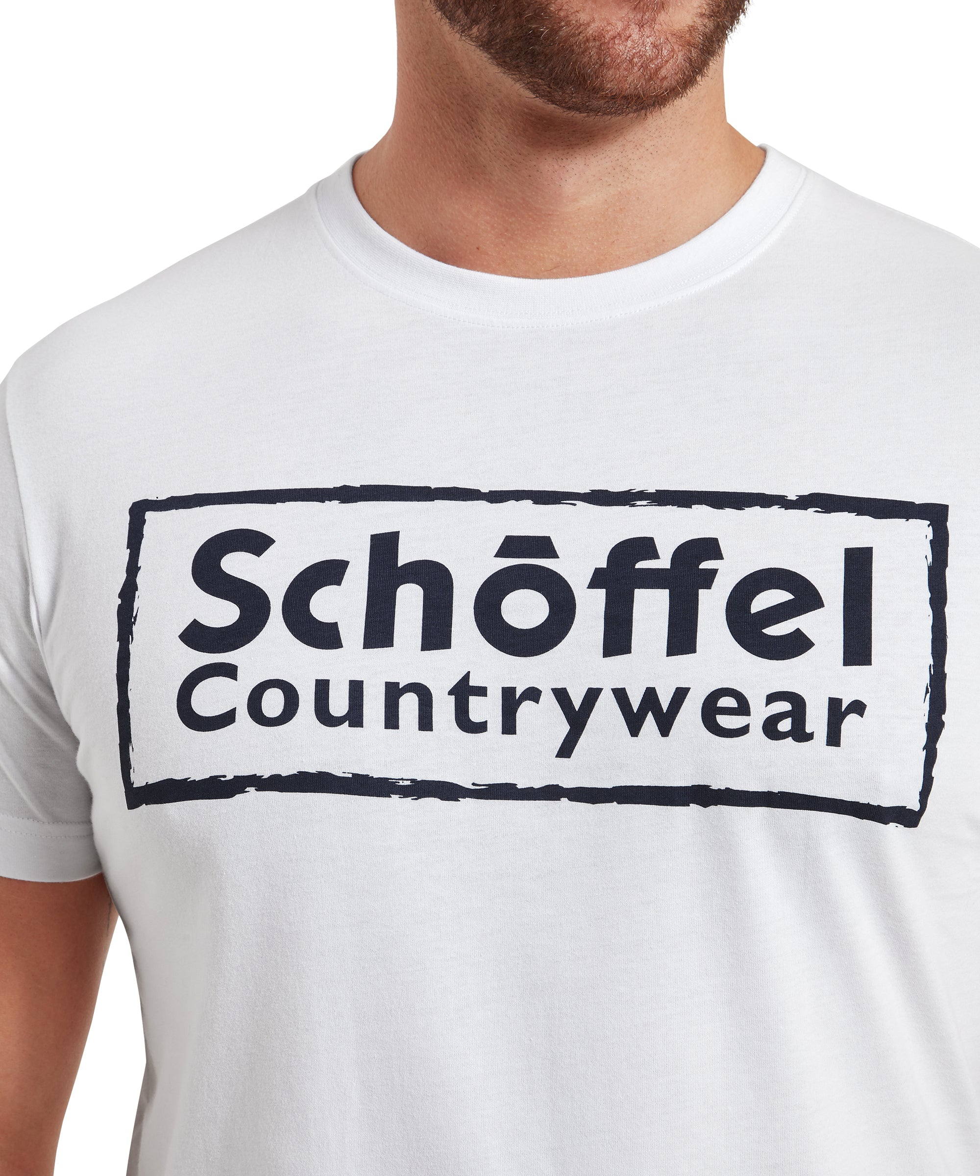 Schoffel Heritage T Shirt - White/Navy Logo