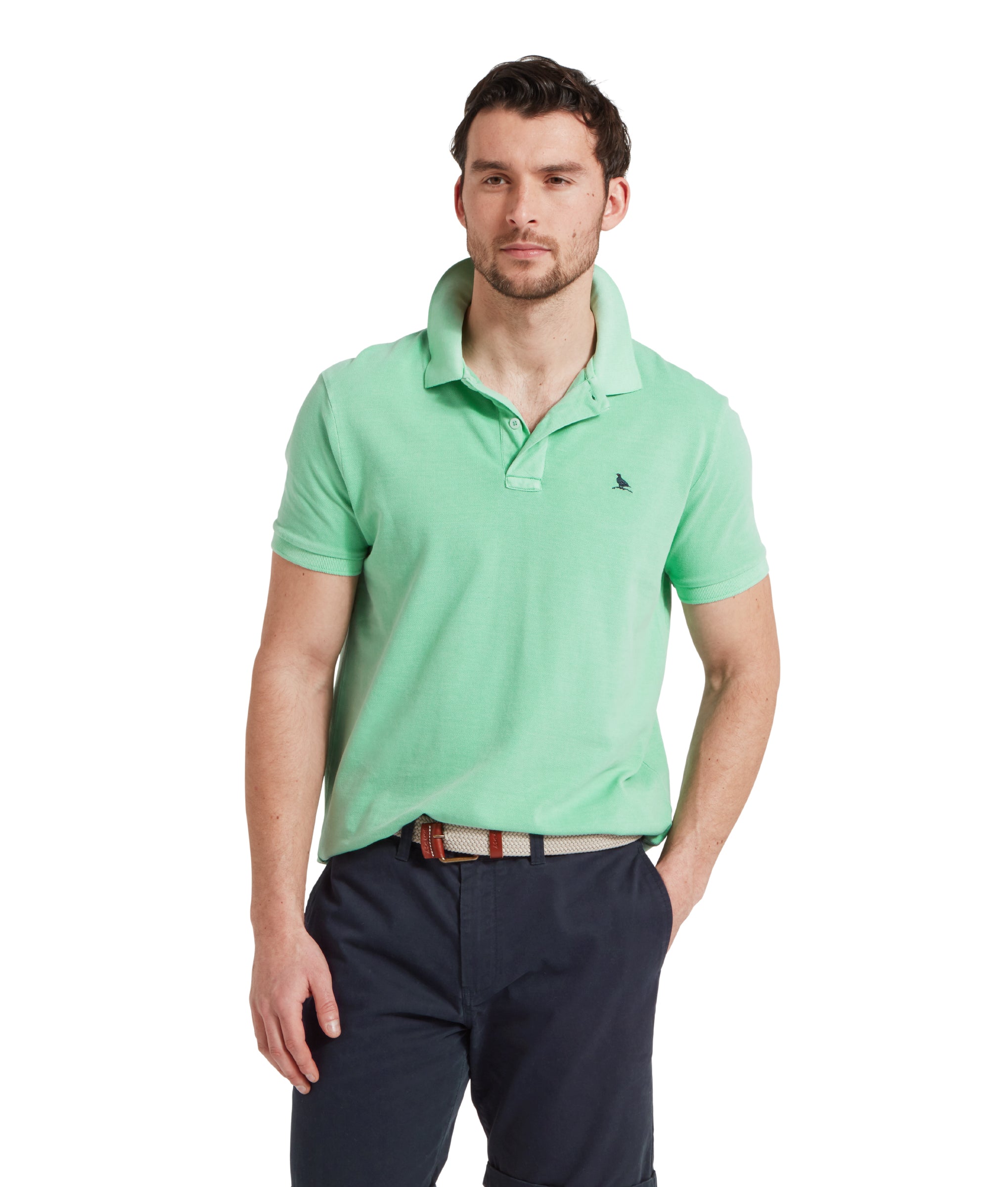 St Ives Garment Dyed Polo Shirt - Sea Green