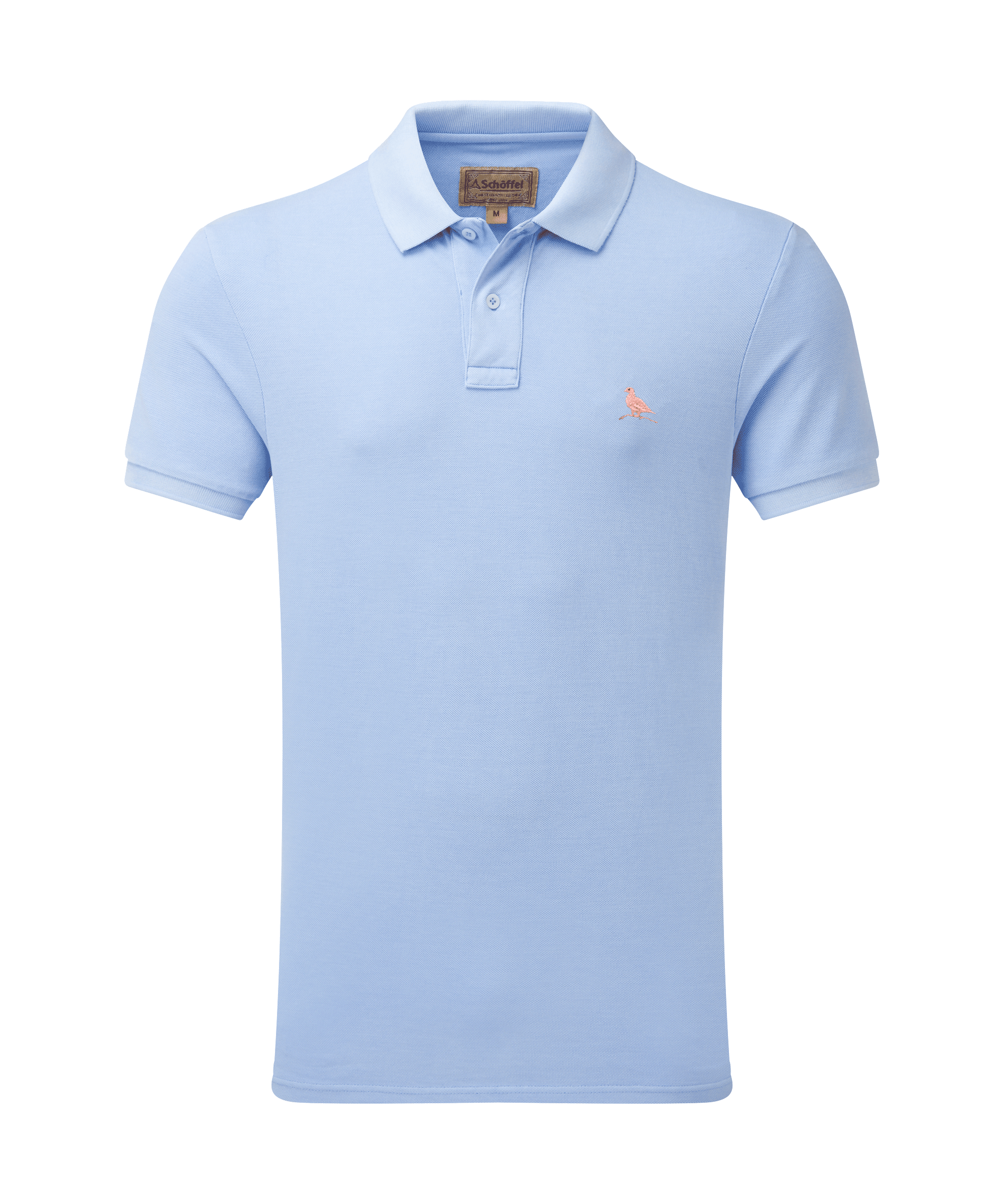 St Ives Garment Dyed Polo Shirt Pale Blue