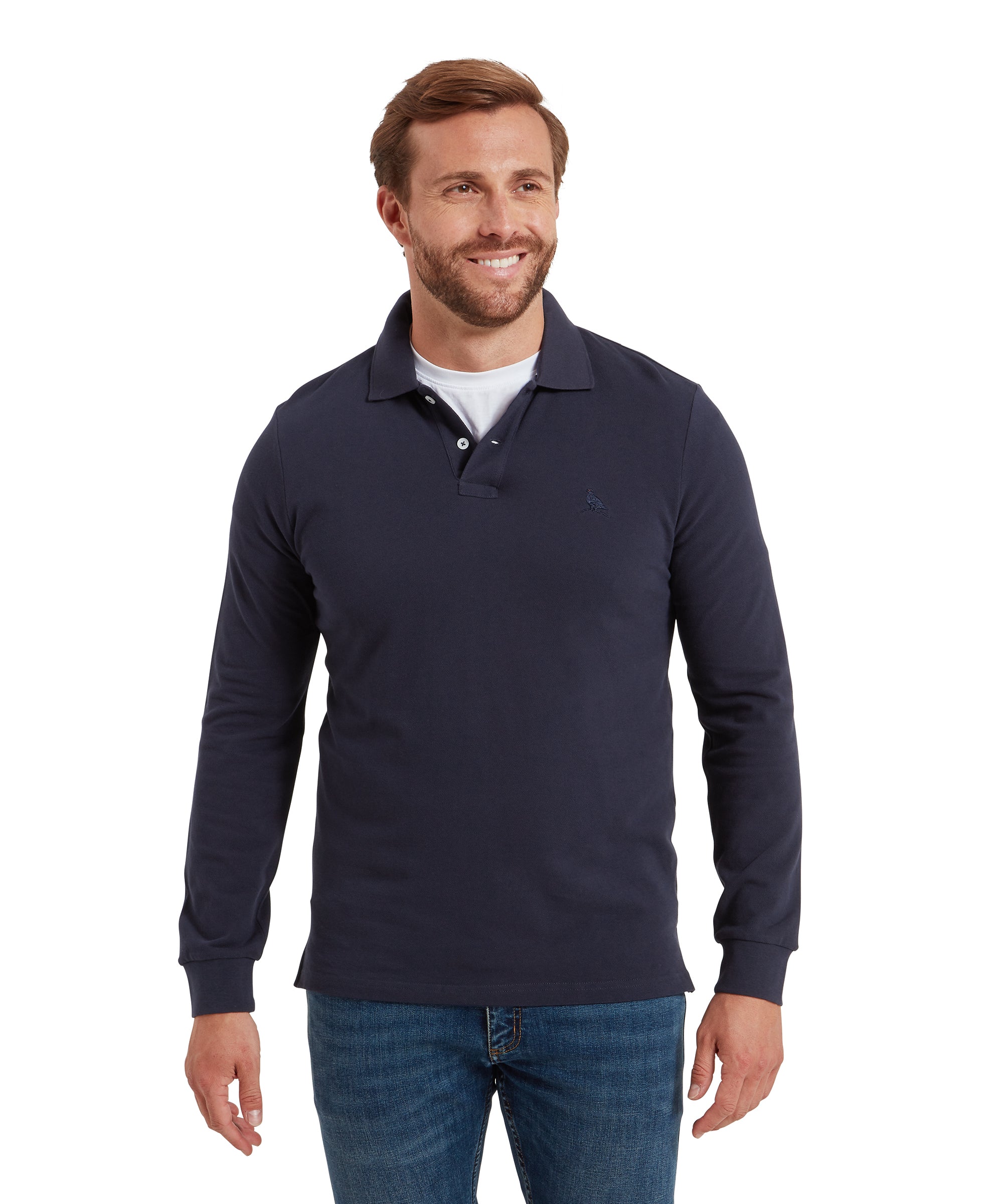 St Ives Long Sleeve Polo Shirt - Navy