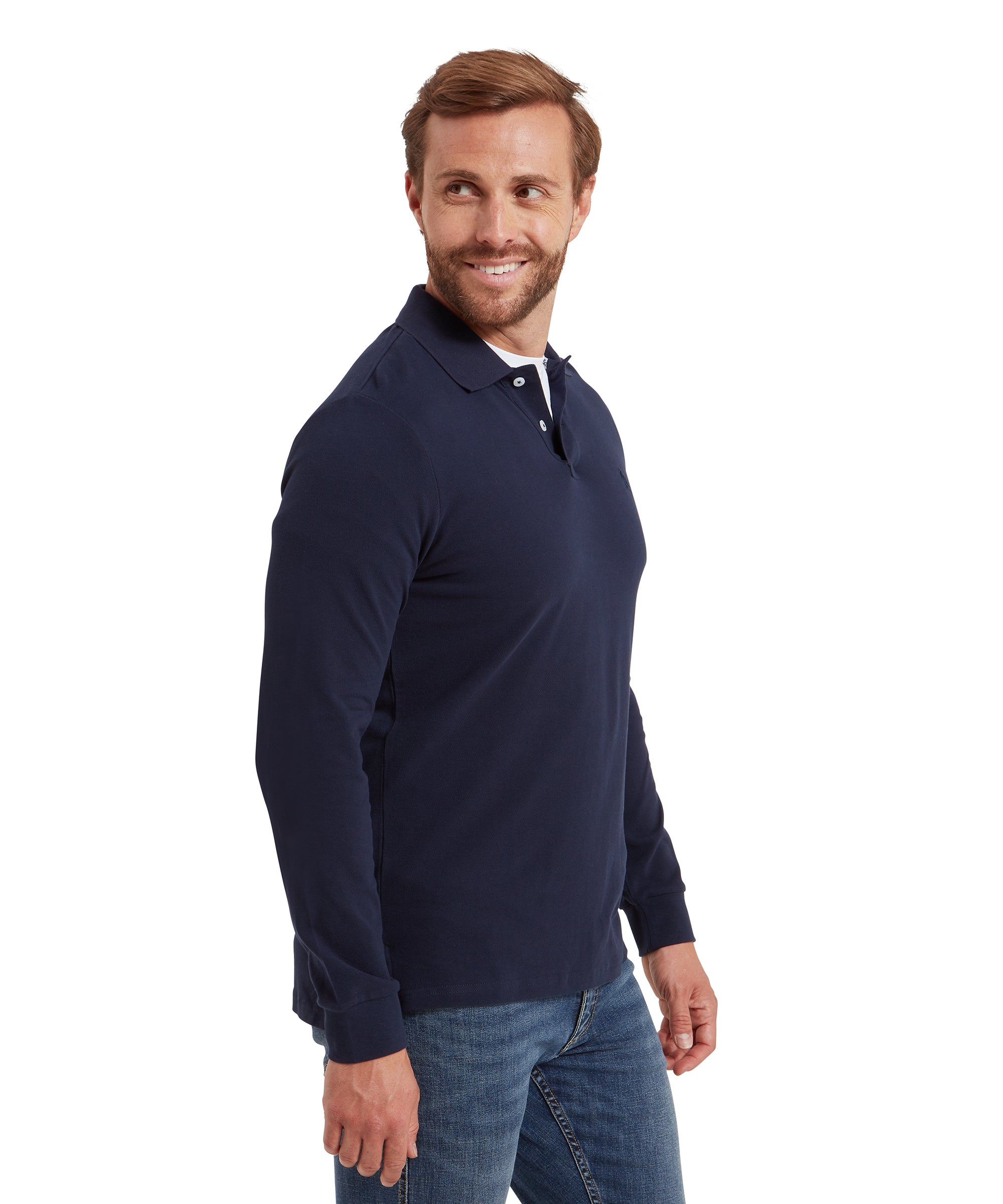 St Ives Long Sleeve Polo Shirt - Navy