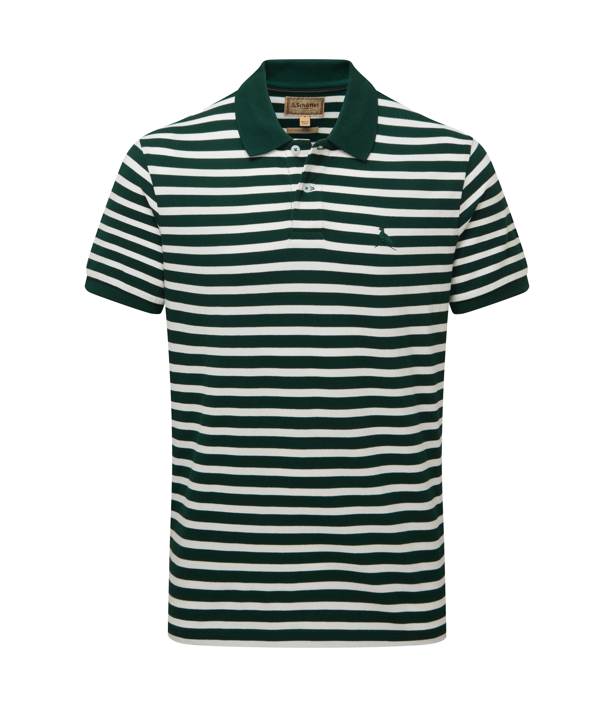 Men s St Ives Polo Shirt Green Stripe Schoffel Country