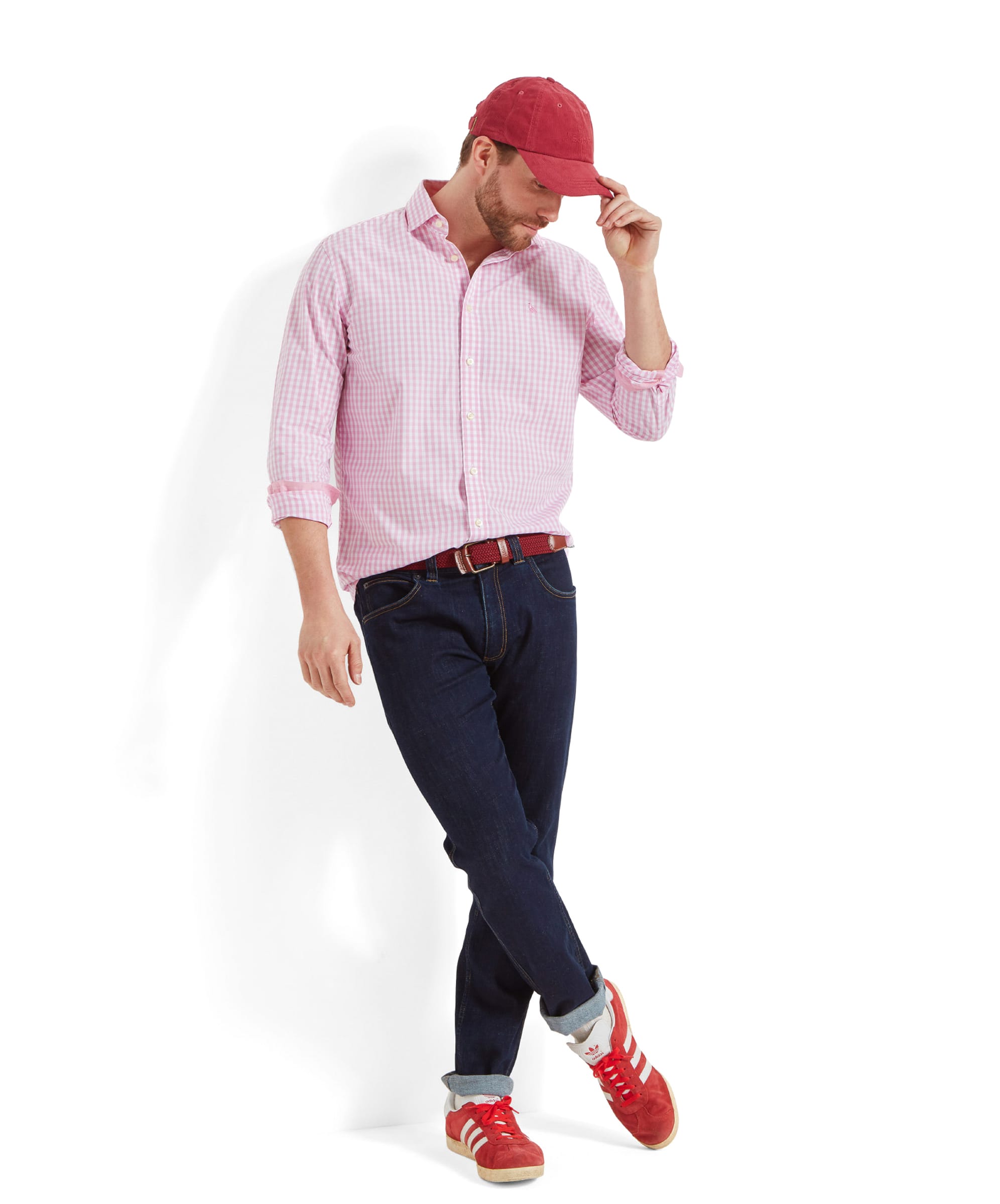 Pink shirt blue jeans shops men