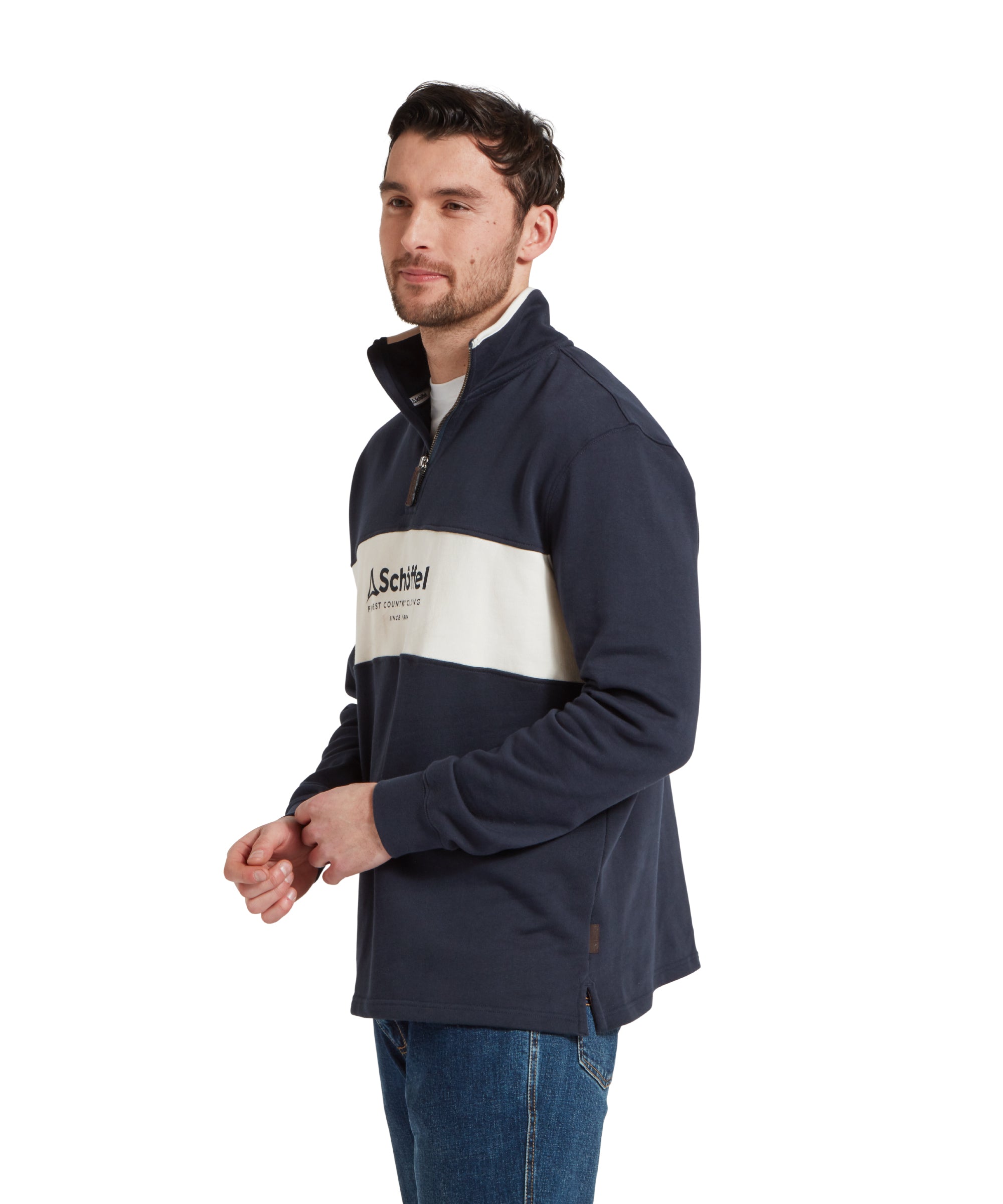 Trencrom Quarter Zip - Navy/Stone