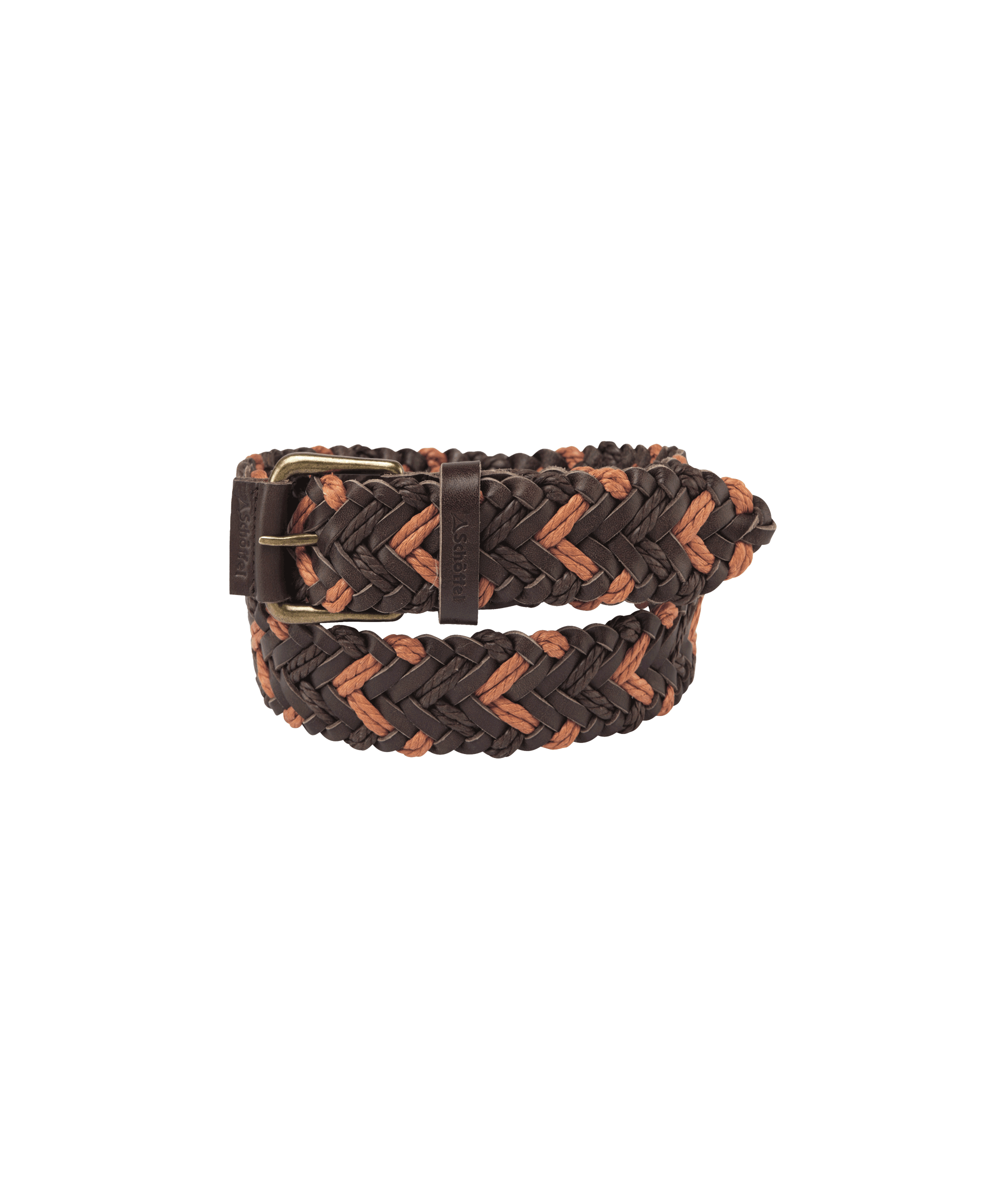 Schöffel Woven Leather Belt for Men in Brown