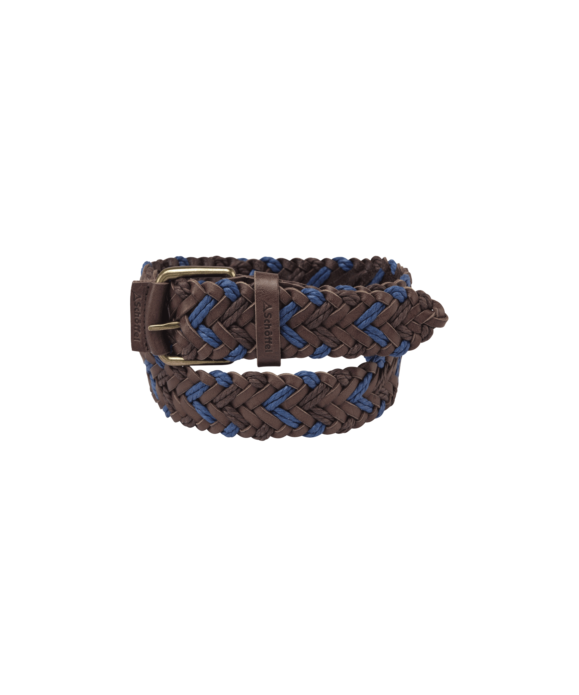 Schöffel Woven Leather Belt for Men in Brown