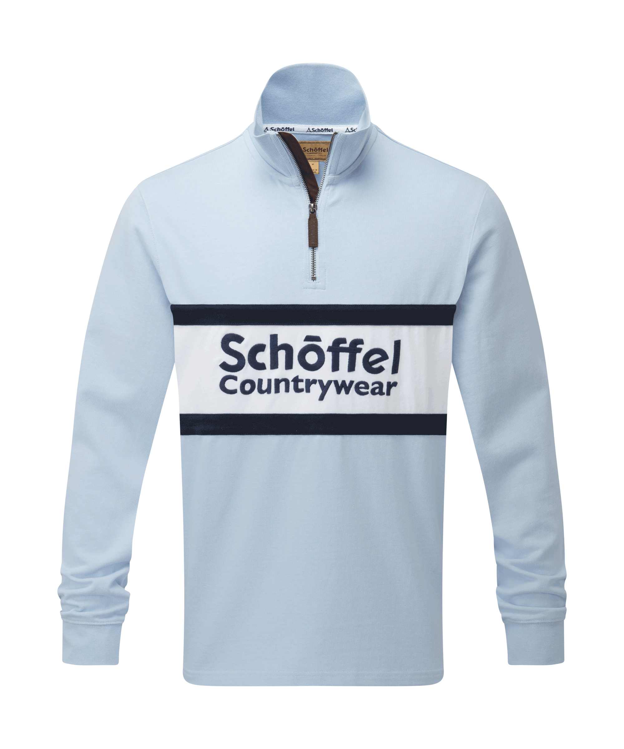 Schöffel Exeter Heritage 1/4 Zip for Unisex in Pale Blue