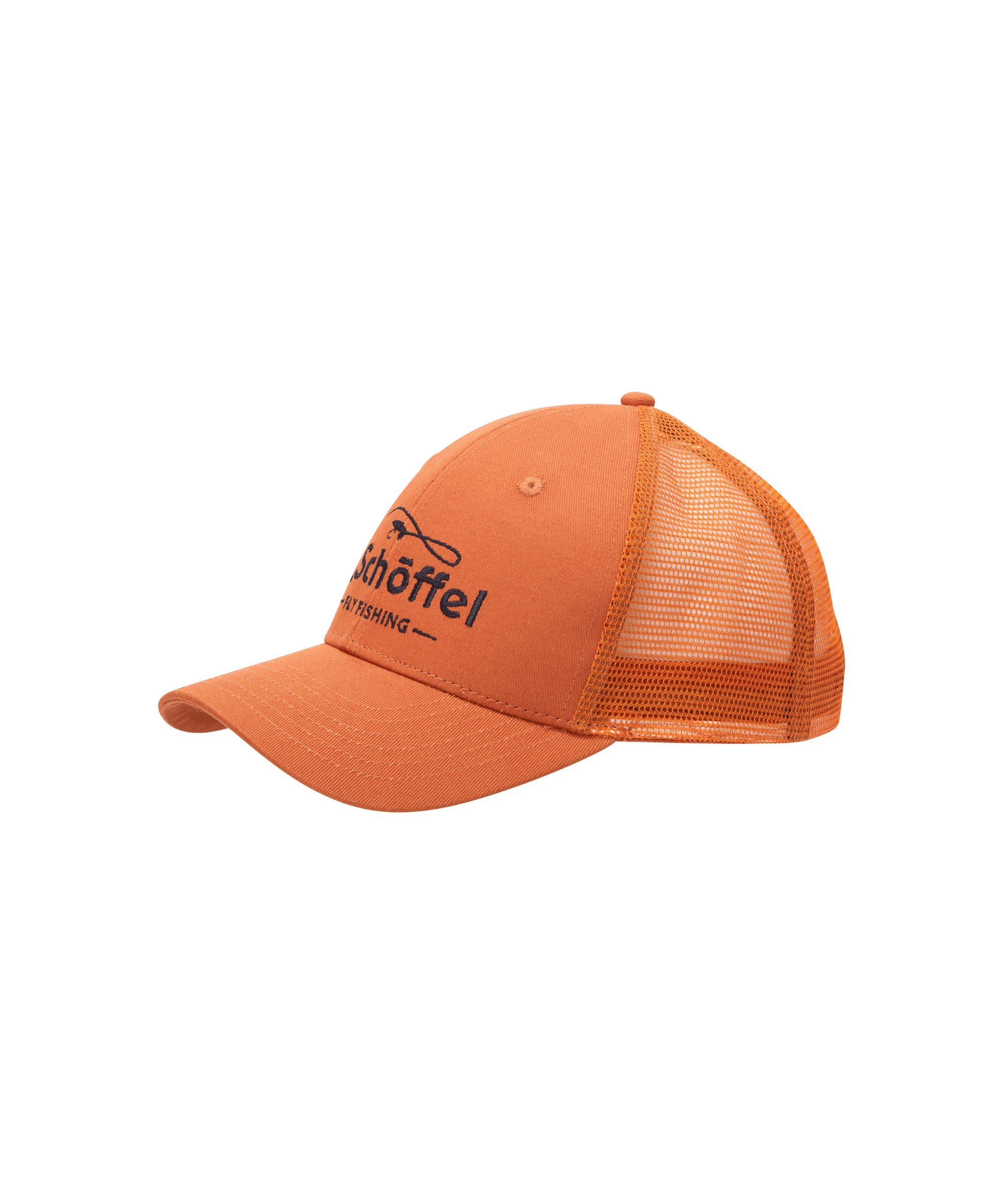 Fly Fishing Trucker Cap Sunset Orange